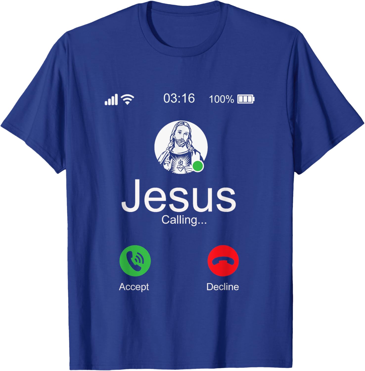 Jesus Is Calling - Christian T T-Shirt - T-Shirt | Royal
