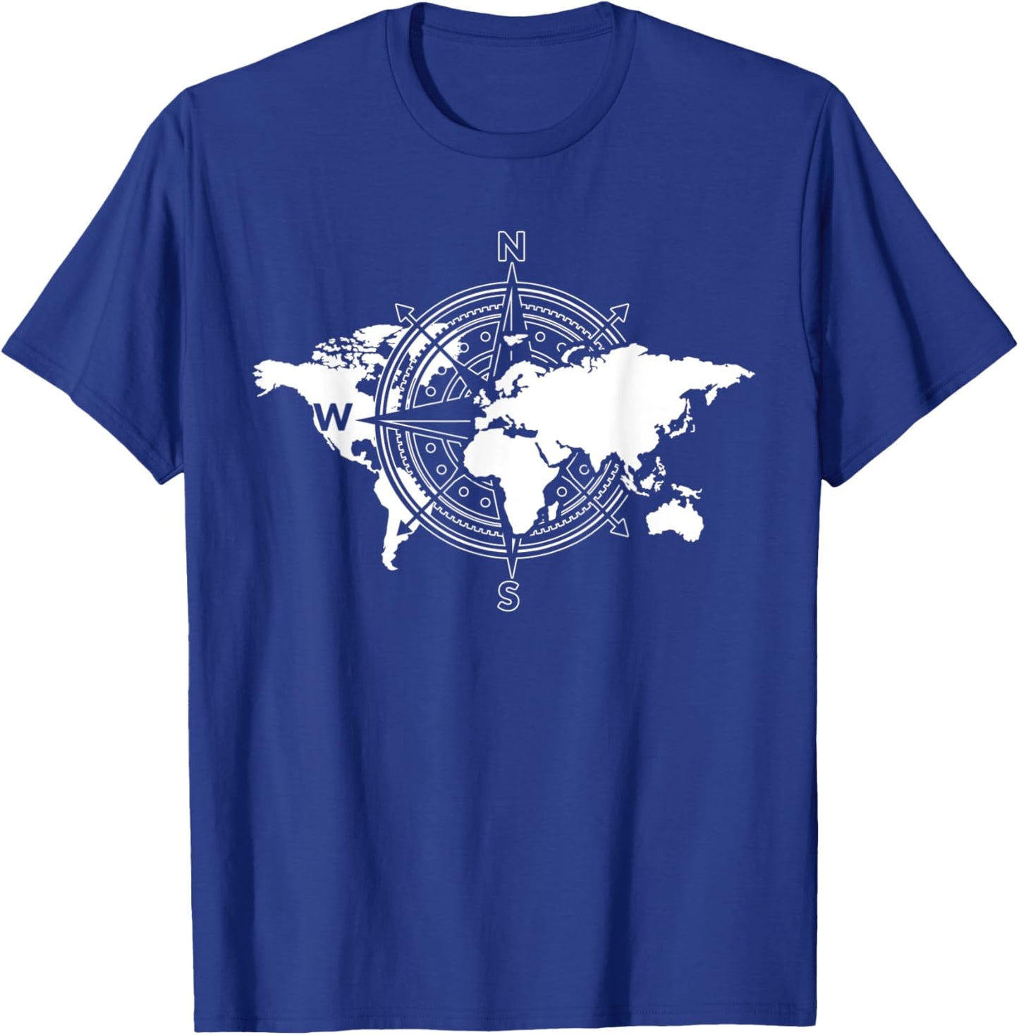 Country Traveler Compass Traveling Cartography World Map T-Shirt - T-Shirt | Royal