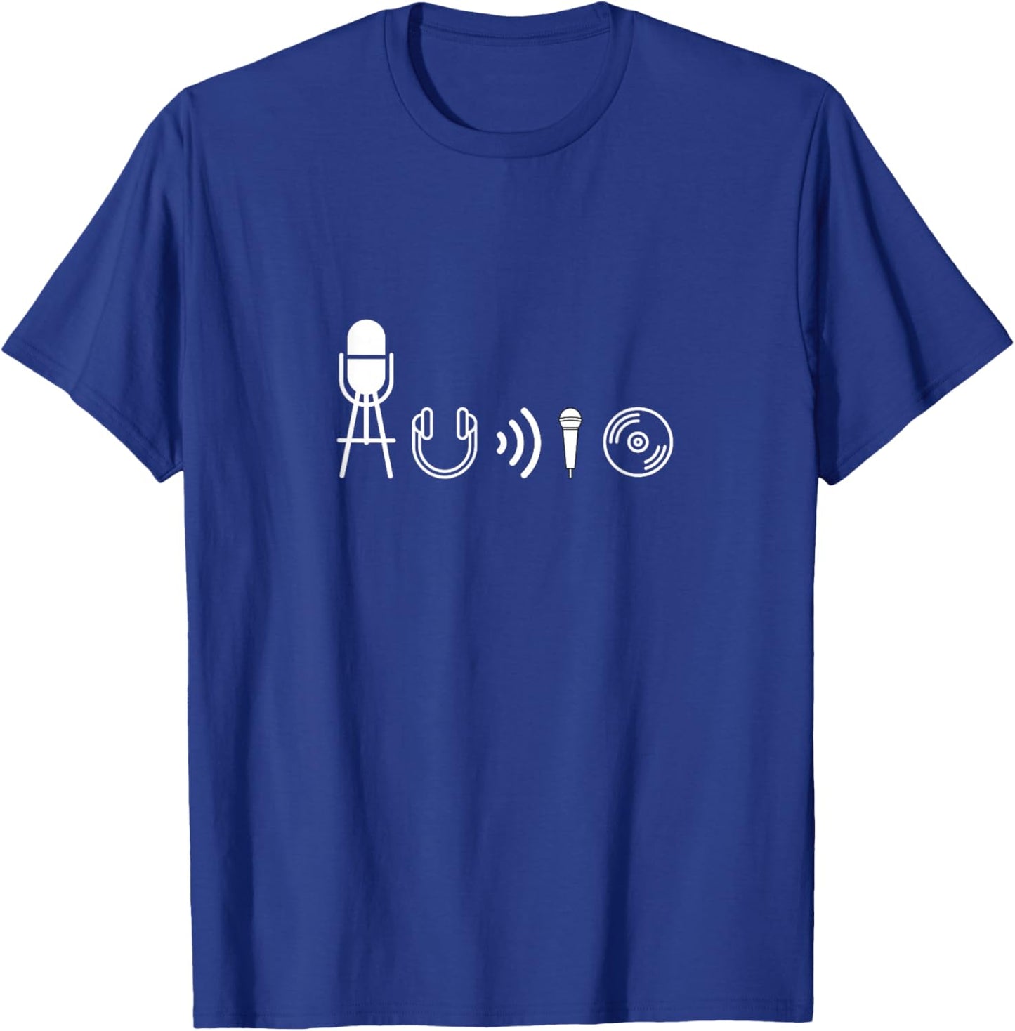 Audio Symbols from Sound, Music, Live Production, Engineer T-Shirt - T-Shirt | Royal
