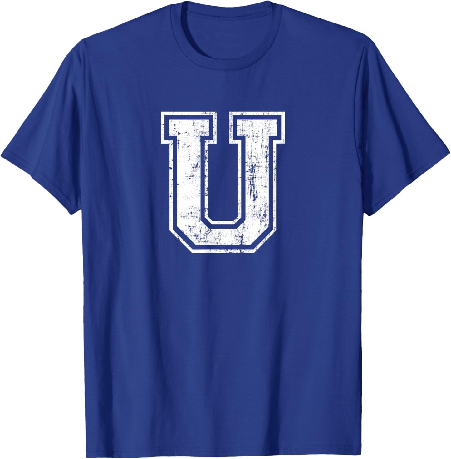 Letter U Uppercase Alphabet Initial School College Varsity T-Shirt - T-Shirt | Royal