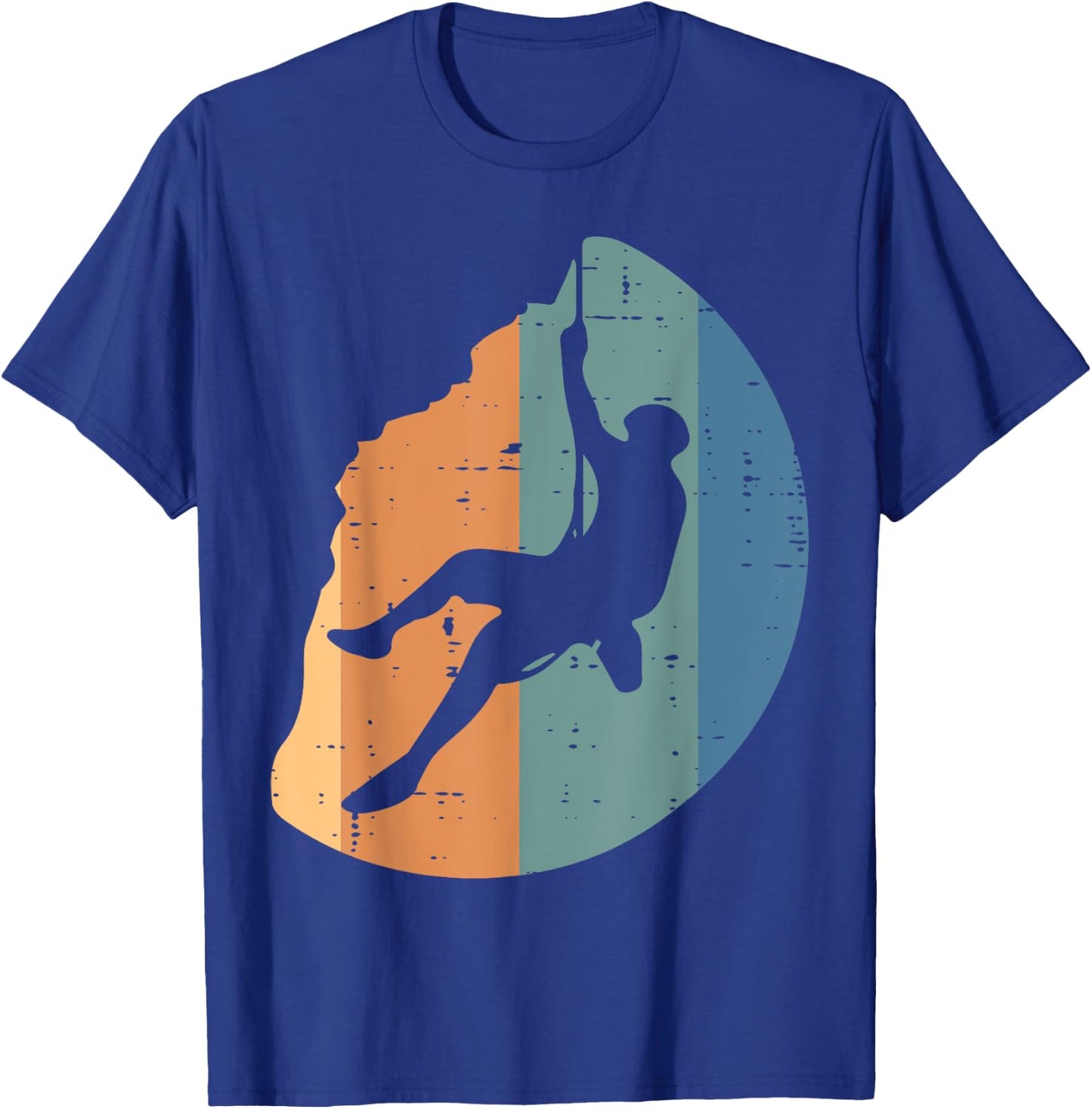 Rock Climbing Sunset Retro Mountain Climber Men Women Kids T-Shirt - T-Shirt | Royal
