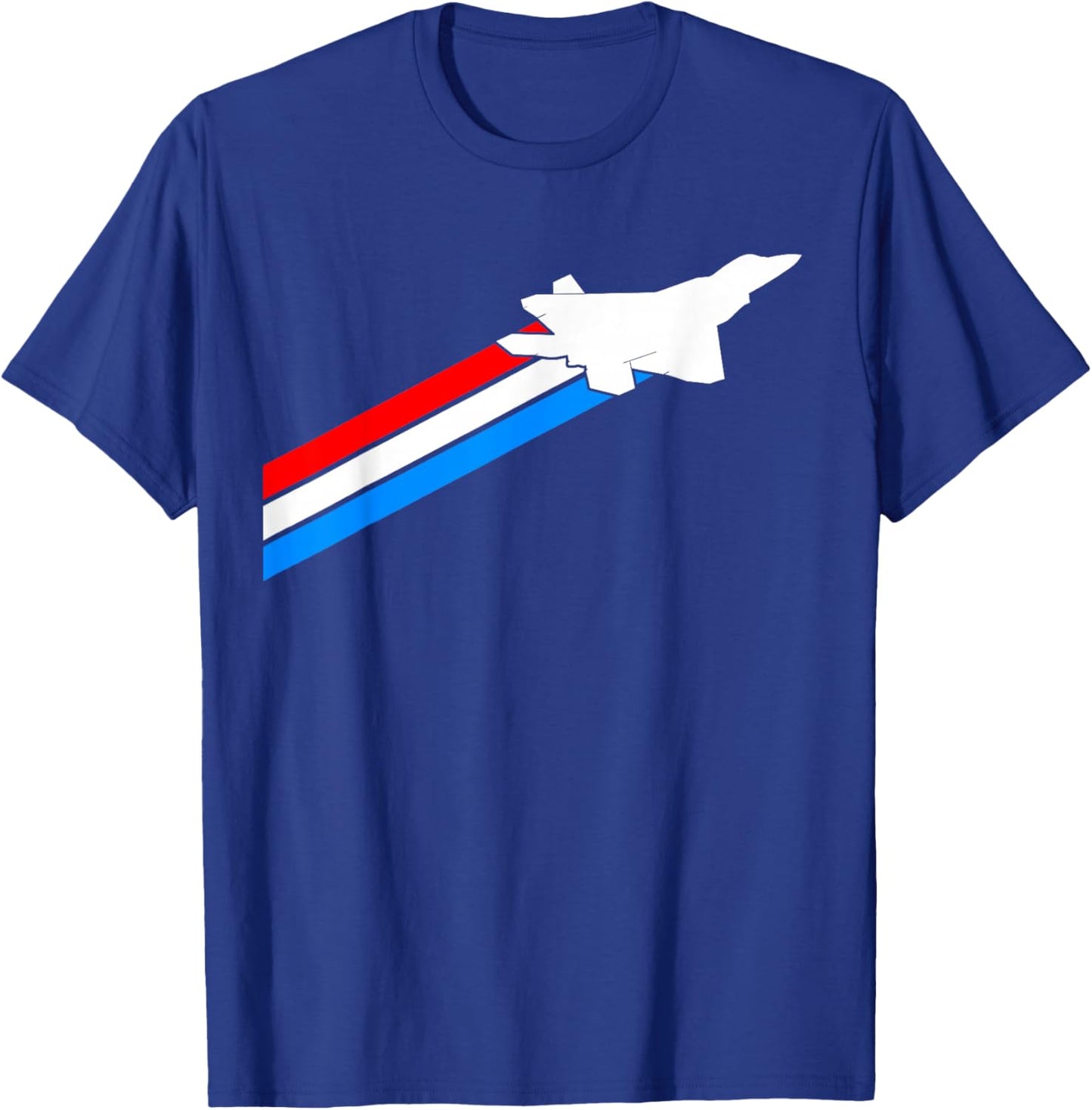 F-22 Raptor Fighter Jet Patriotic 4th July American Flag T-Shirt - T-Shirt | Royal
