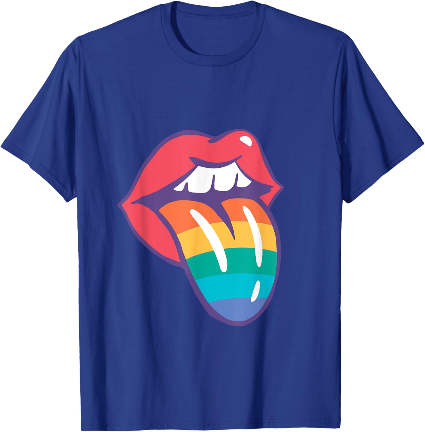 Rainbow Tongue Love Vintage Retro Style LGBT Gay Pride T-Shirt - T-Shirt | Royal