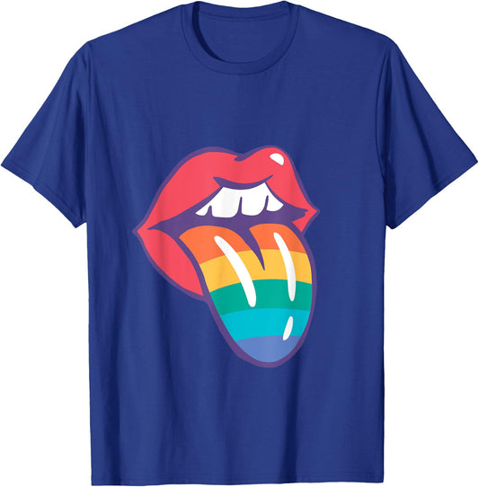 Rainbow Tongue Love Vintage Retro Style LGBT Gay Pride T-Shirt - T-Shirt | Royal