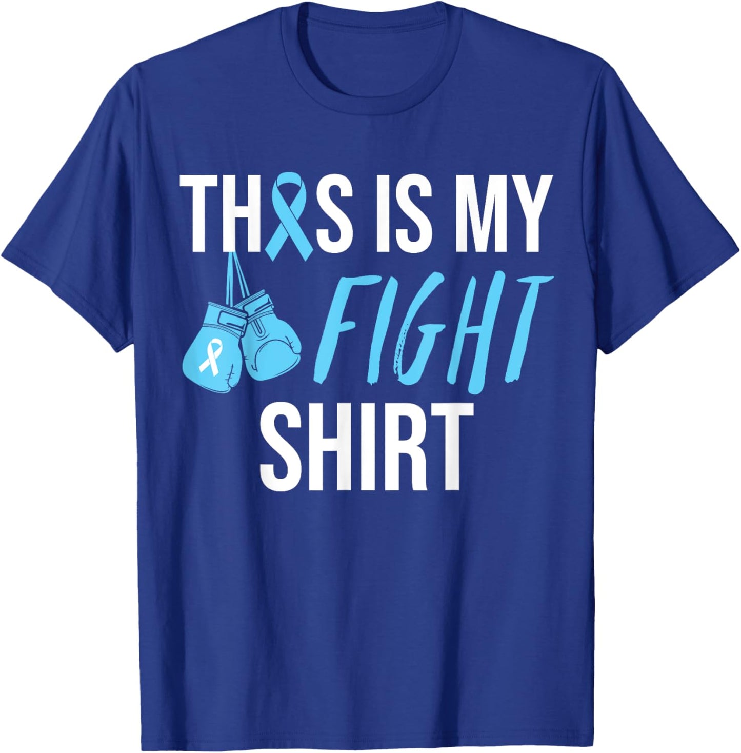 Fight Prostate Cancer Awareness Light Blue Ribbon Survivor T-Shirt - T-Shirt | Royal