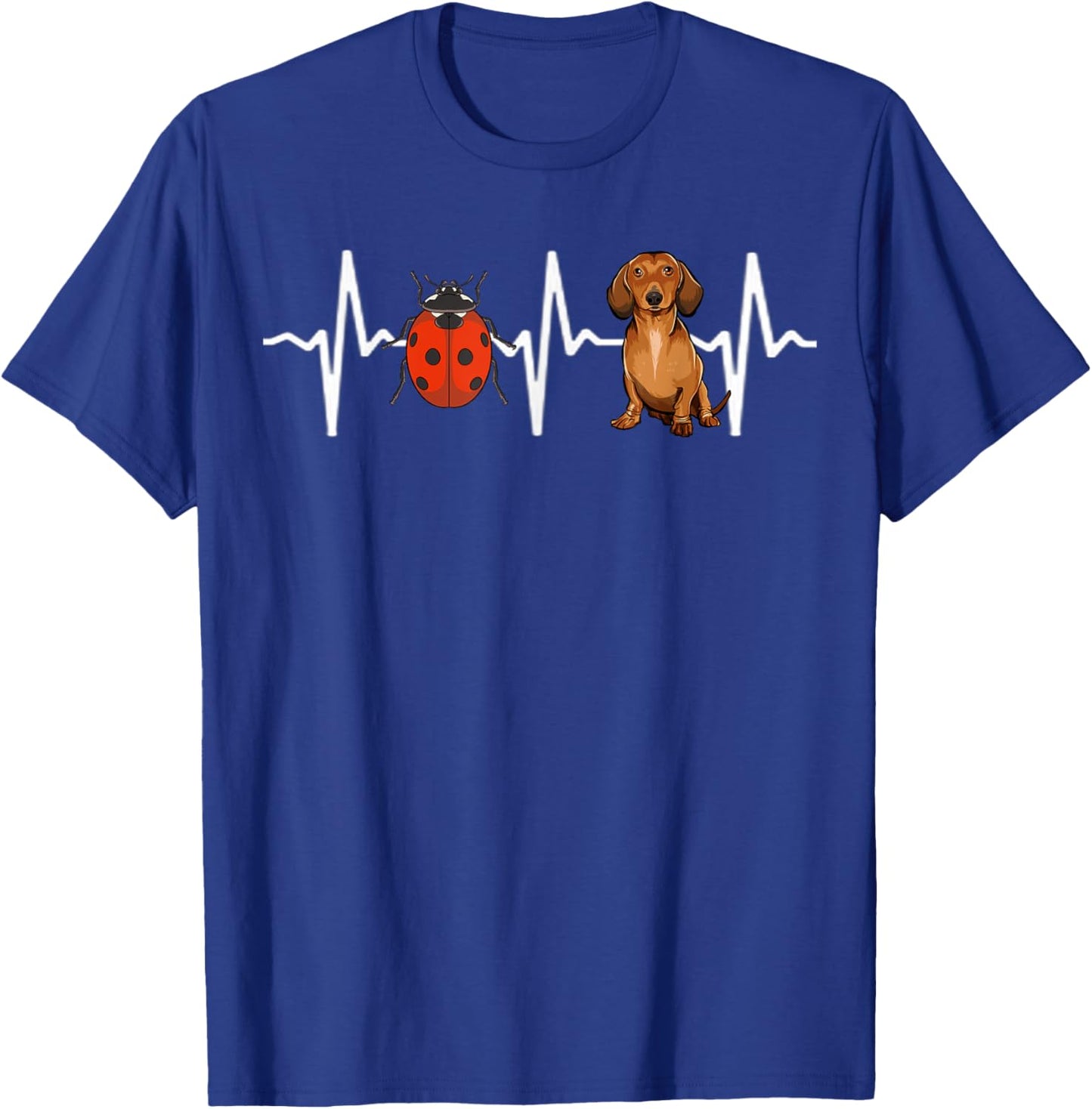 Red Ladybug Brown Dachshund Heartbeat Dog Lover T-Shirt - T-Shirt | Royal