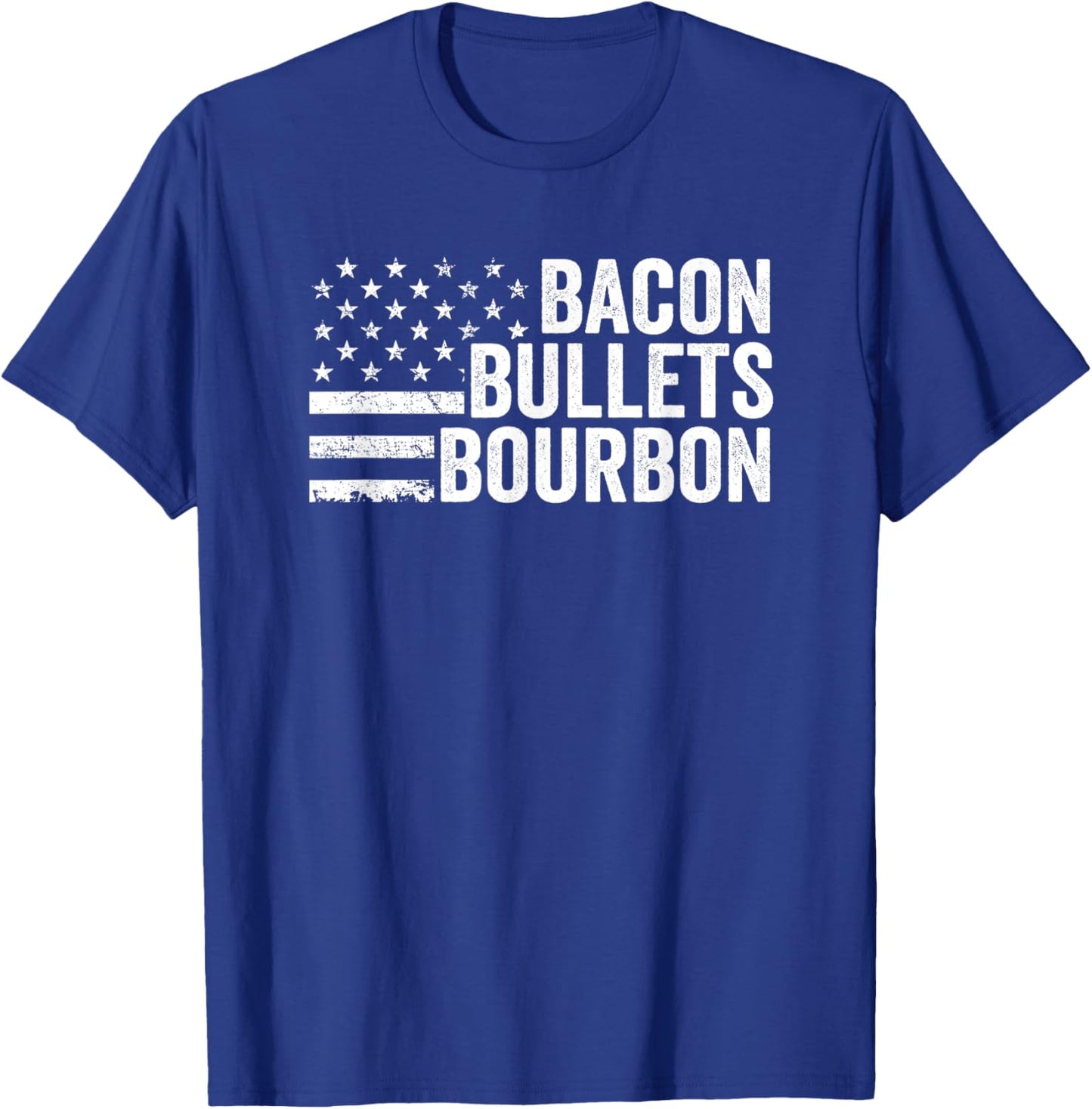 BACON BULLETS BOURBON - Funny Gun Owner BBQ Grill Drinking T-Shirt - T-Shirt | Royal