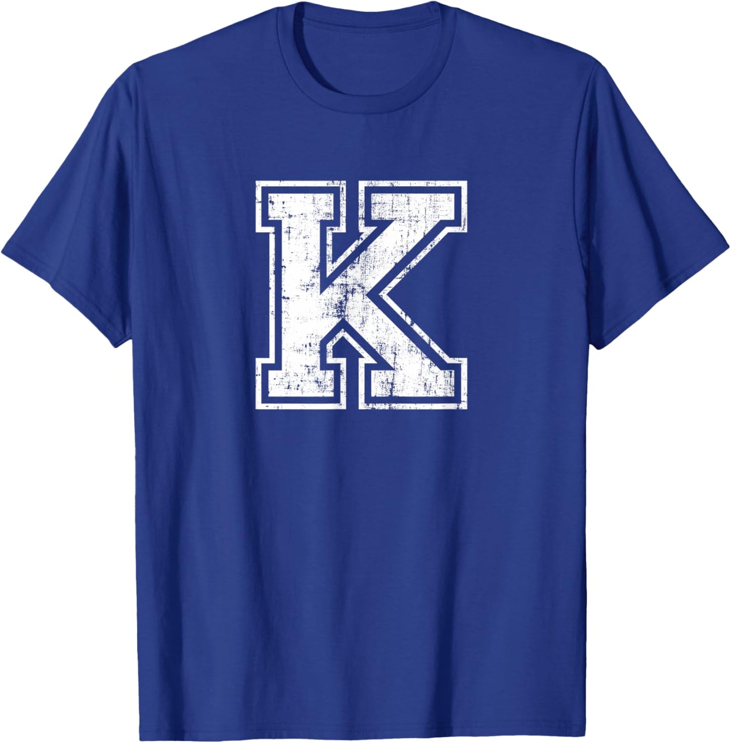 Letter K Uppercase Alphabet Initial School College Varsity T-Shirt - T-Shirt | Royal