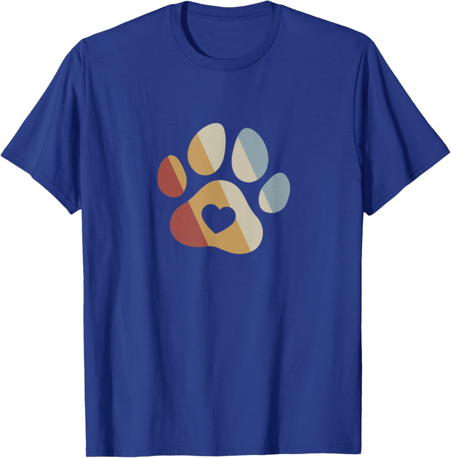 Dog Paw Retro Style Vintage T-Shirt - T-Shirt | Royal
