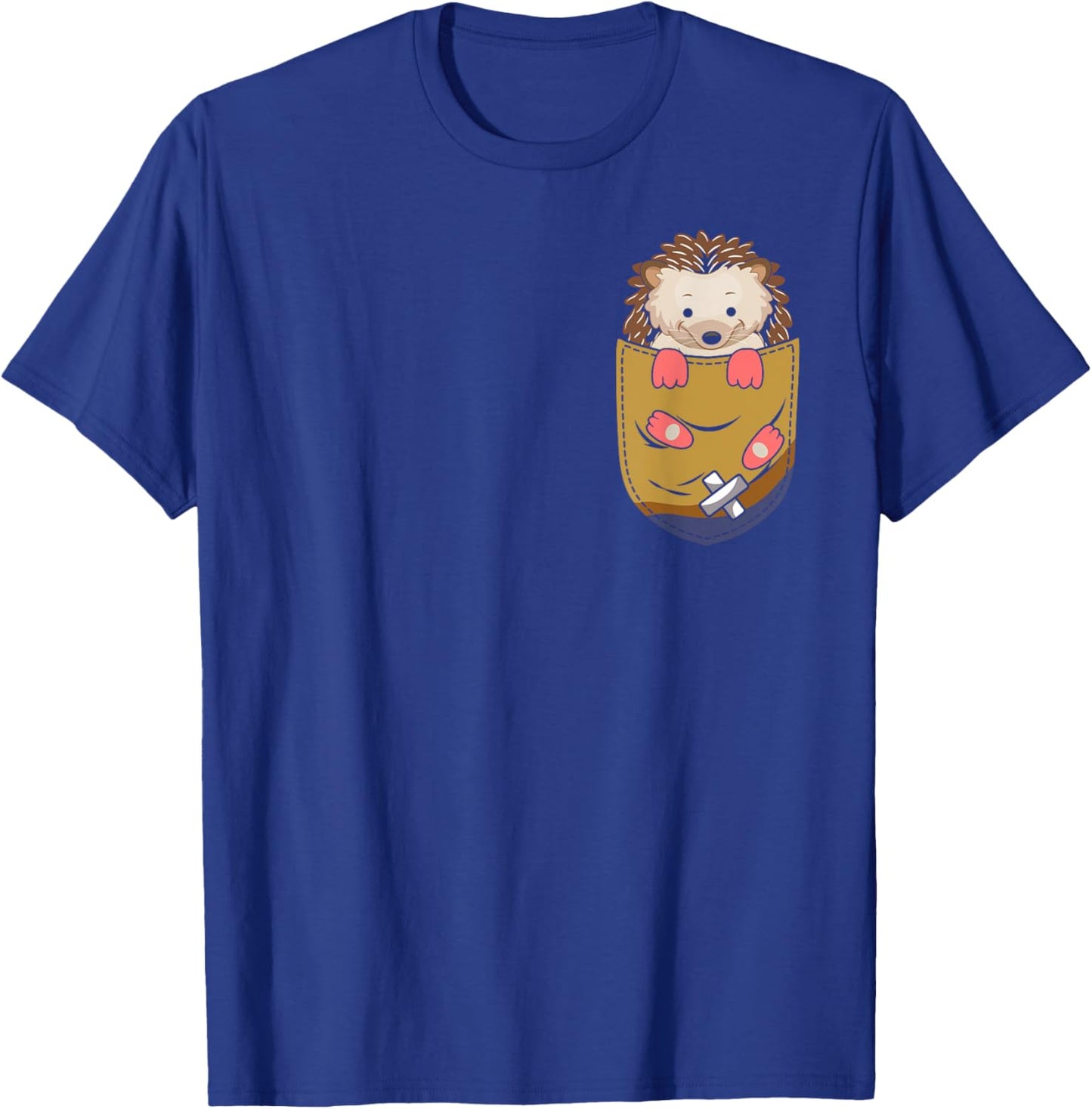 Funny Hedgehog Pocket Graphic Hedgehogs Toddler Women Men T-Shirt - T-Shirt | Royal