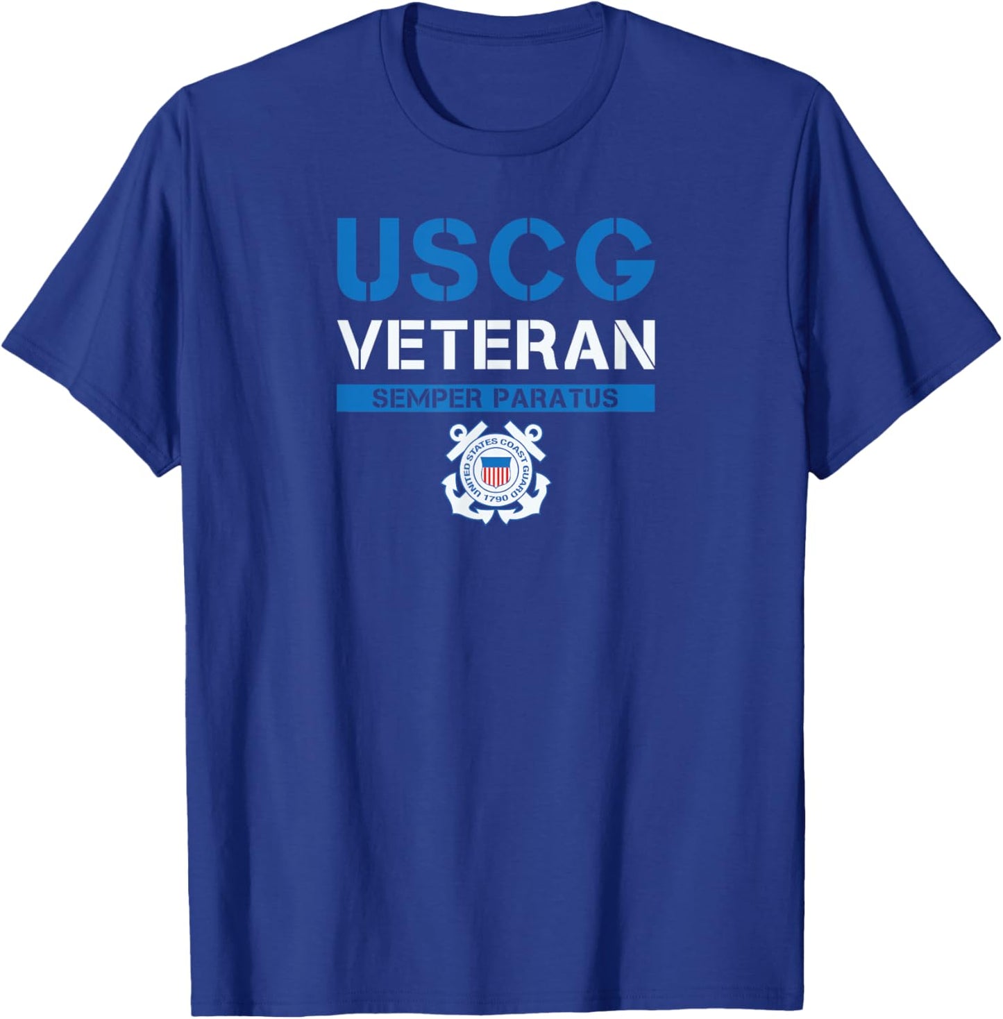 Uscg Veteran Semper Paratus T-Shirt - T-Shirt | Royal