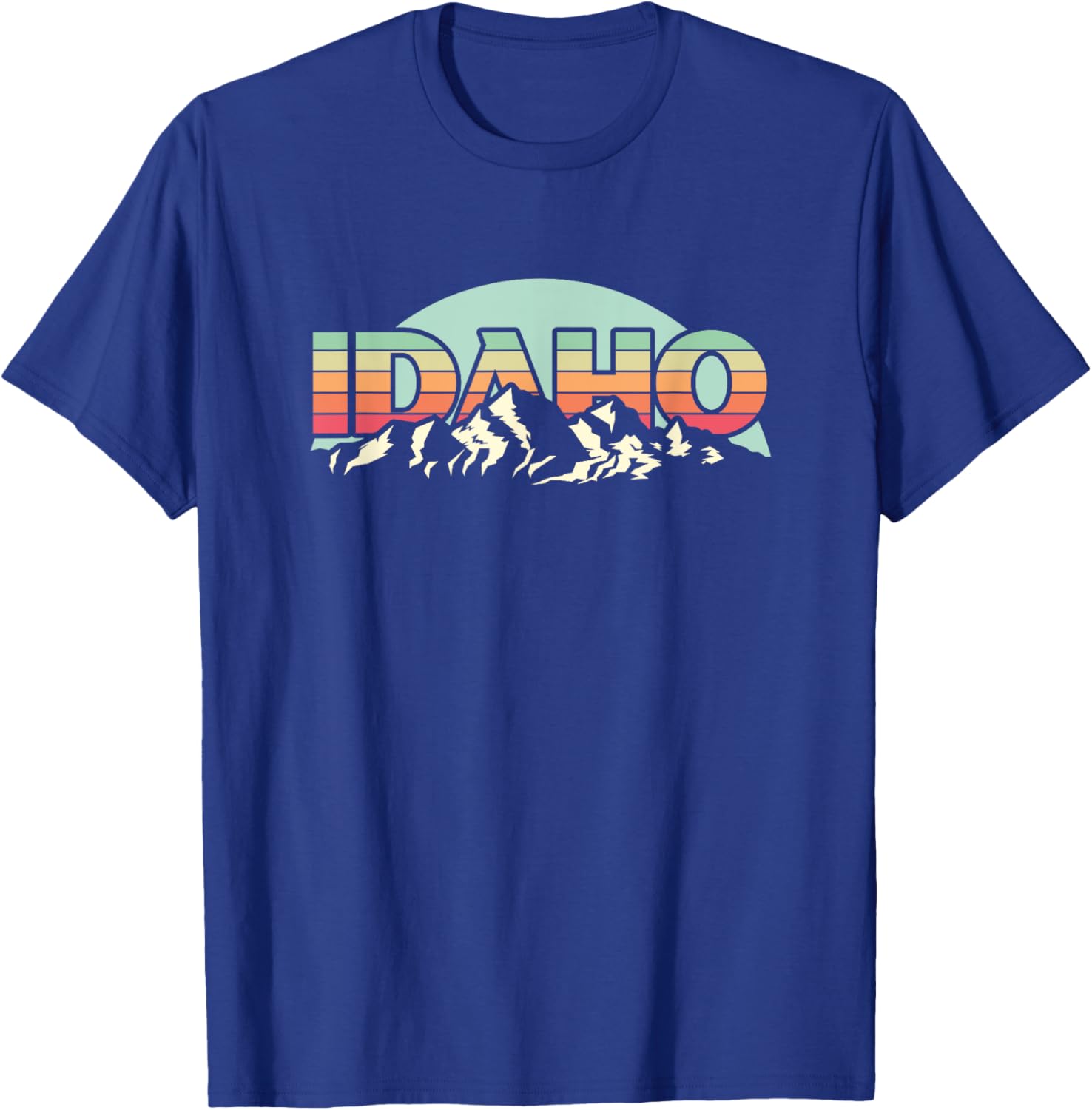 American State Idaho - Vintage Mountain Nature Hiking T-Shirt - T-Shirt | Royal