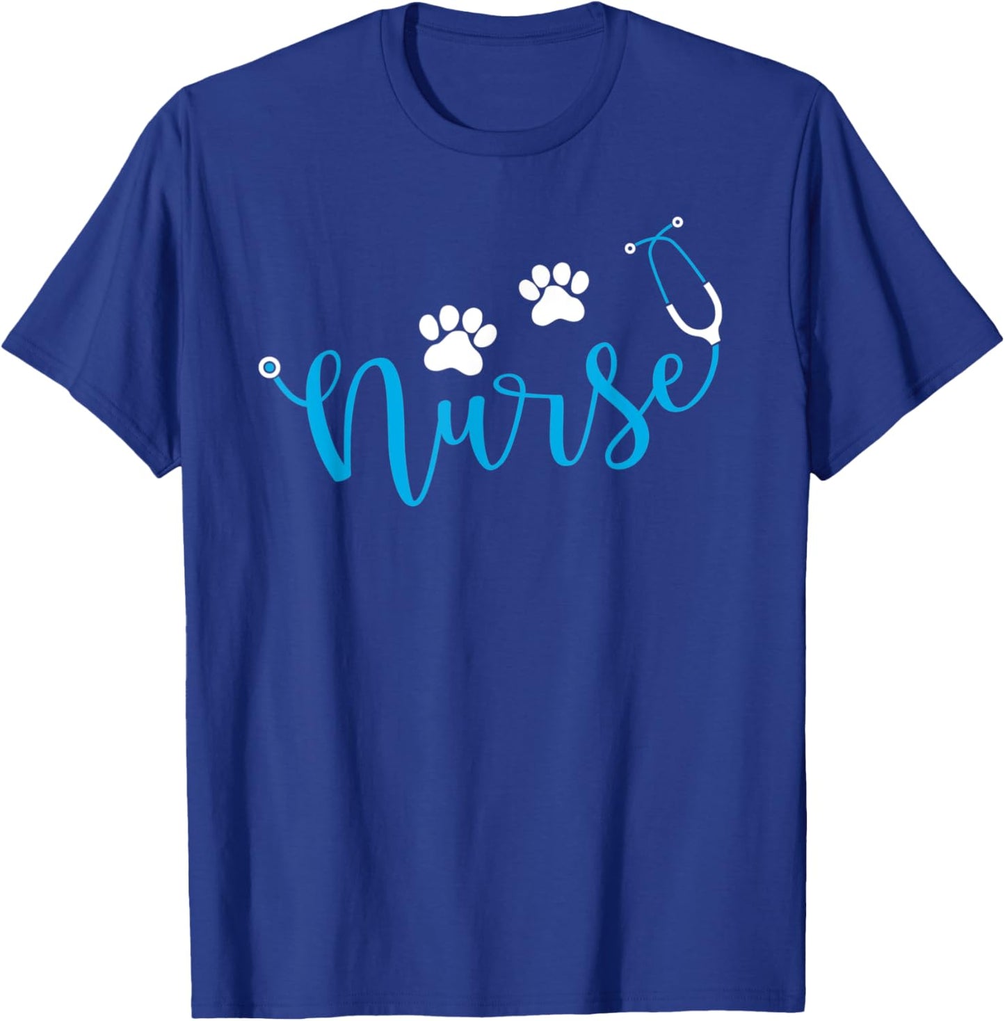 Nurse Dog Paw Print - Nurse and Dog Lover Mom Women Kids T-Shirt - T-Shirt | Royal