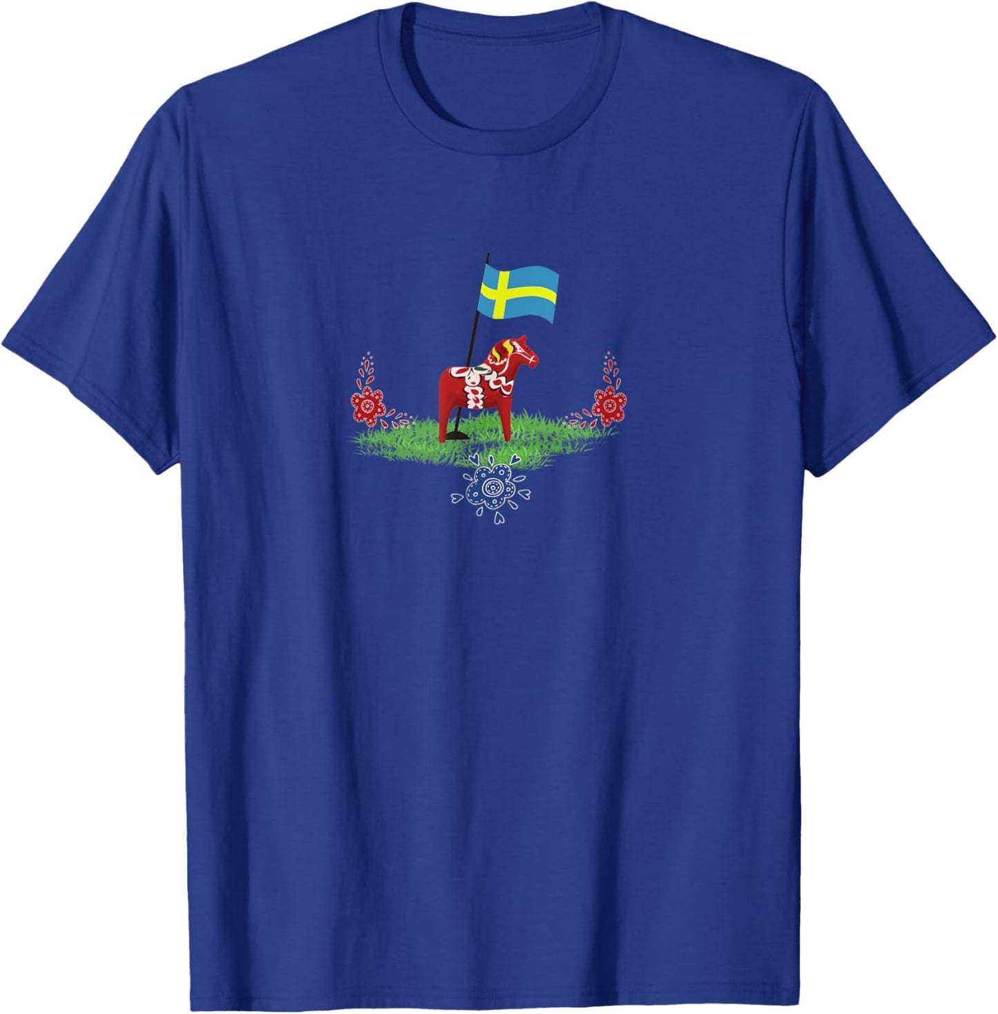 Sweden Flag Swedish Dala Horse T-Shirt - T-Shirt | Royal