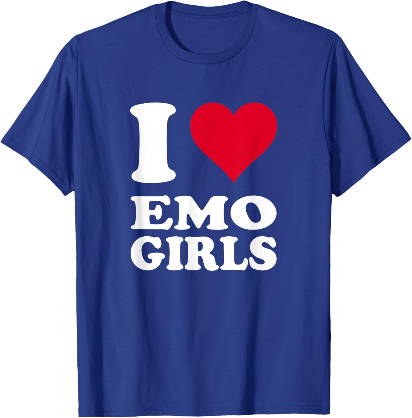 Red Heart I Love Emo Girls T-Shirt - T-Shirt | Royal