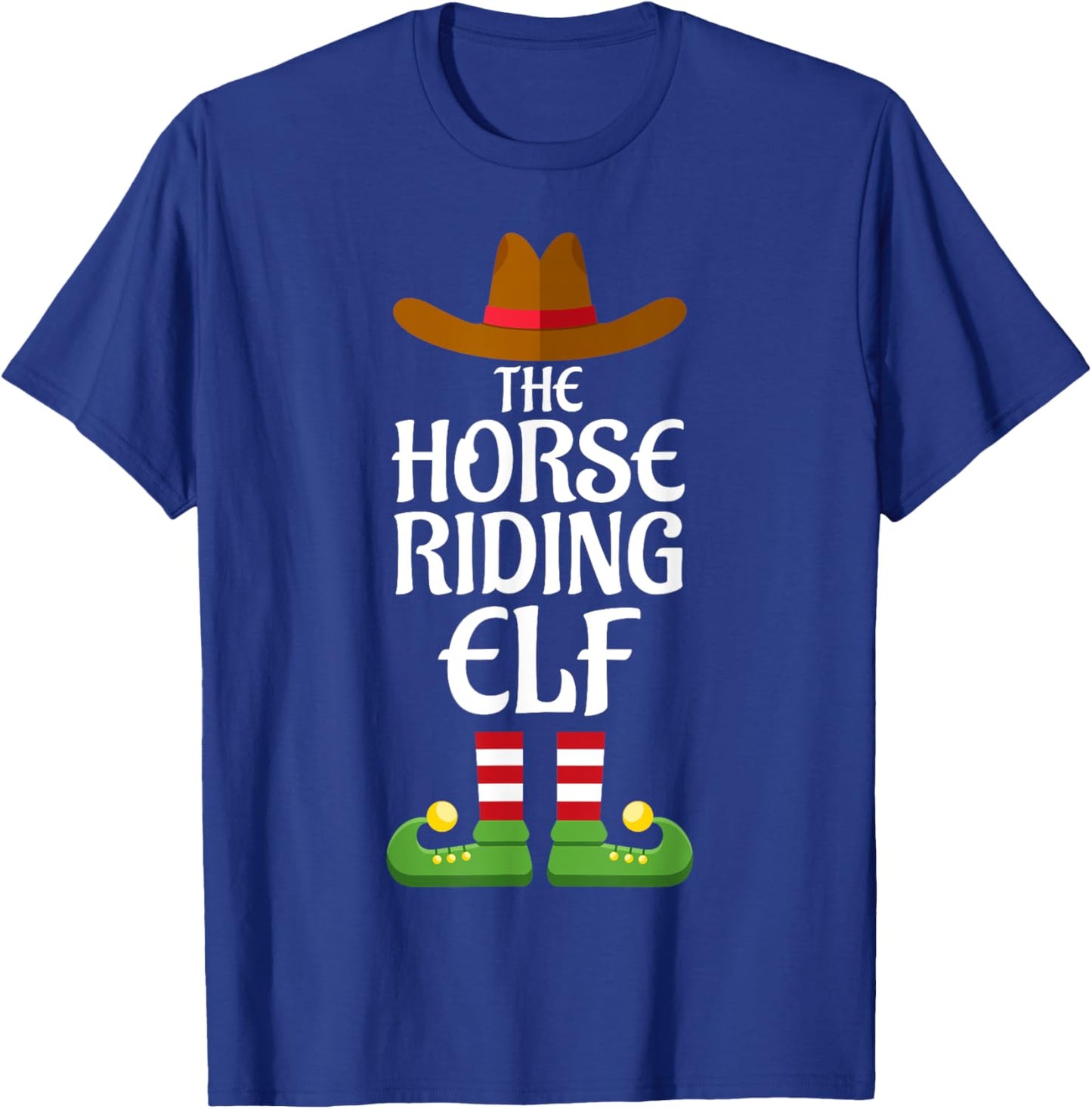 Horse Riding Elf Family Matching Group Christmas T-Shirt - T-Shirt | Royal