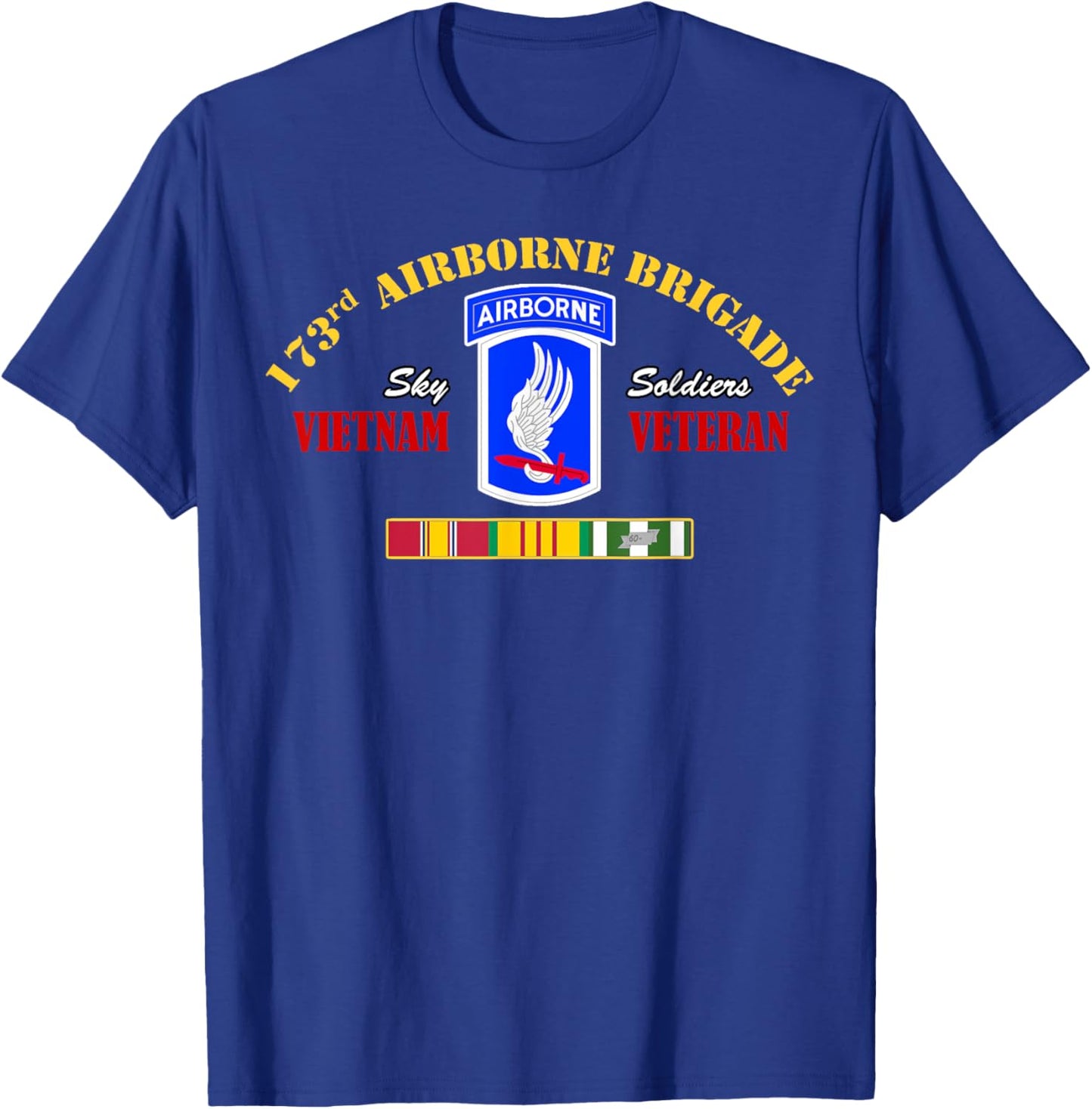 173rd Airborne Brigade Vietnam Veteran Shirt Sky Soldier T-Shirt - T-Shirt | Royal