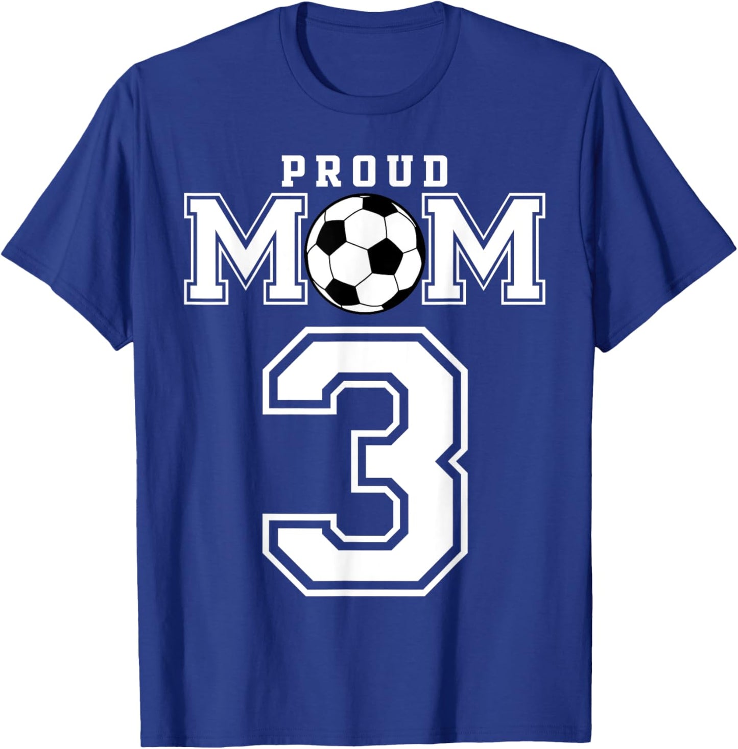 Number 3 Custom Proud Soccer Futbol Mom Personalized Women T-Shirt - T-Shirt | Royal