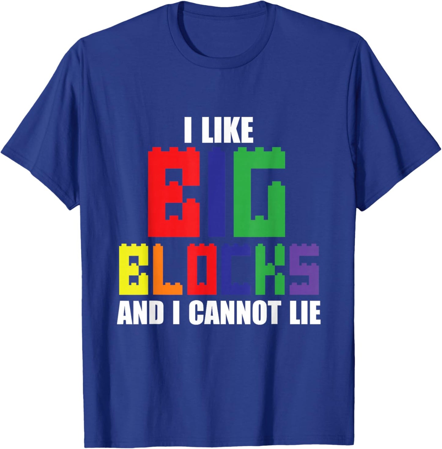 Like Big Blocks Master Builder Building Blocks Bricklayer T-Shirt - T-Shirt | Royal