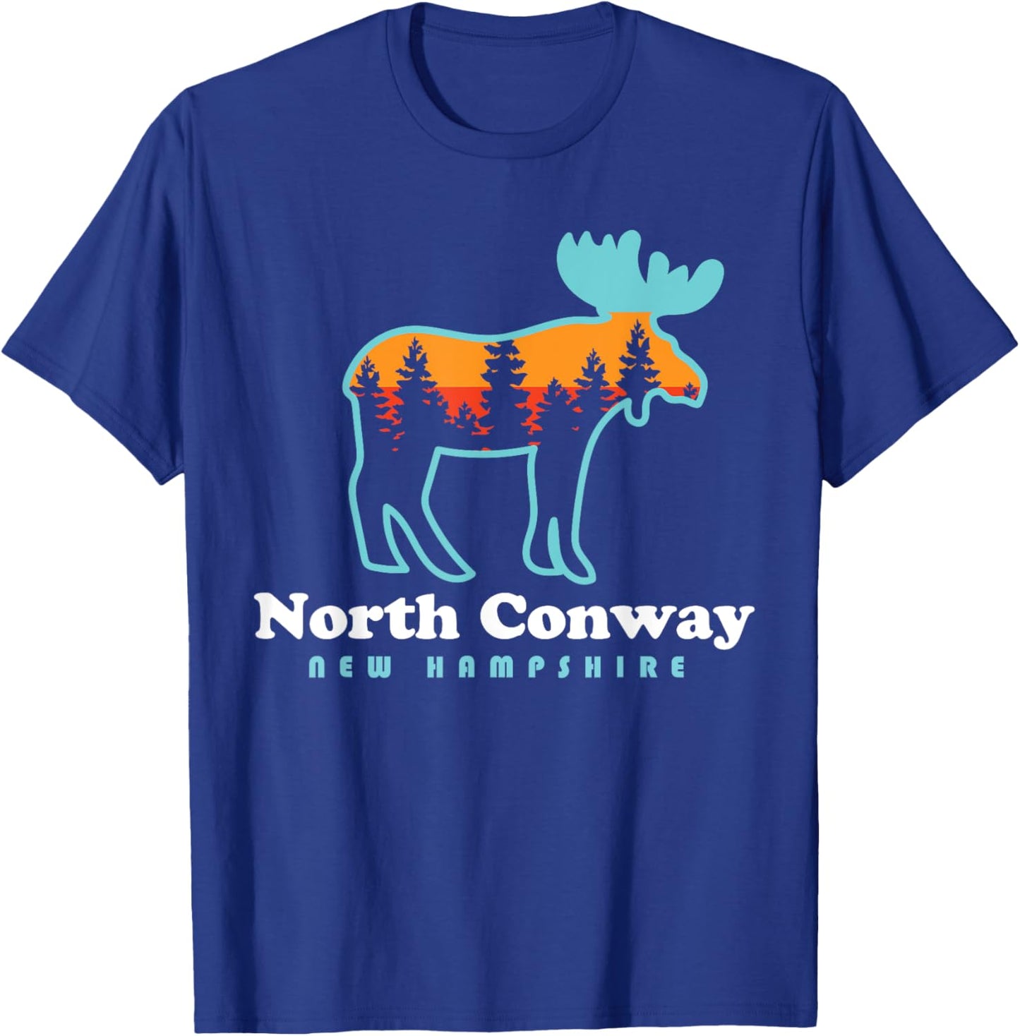 North Conway New Hampshire Moose Mountains T-Shirt - T-Shirt | Royal