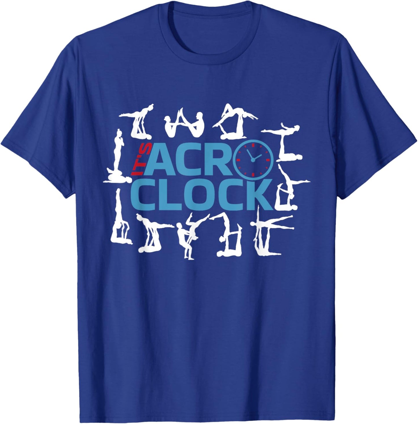 It's Acro o Clock | Aerial Acroyoga | Funny Acro Yoga T-Shirt - T-Shirt | Royal