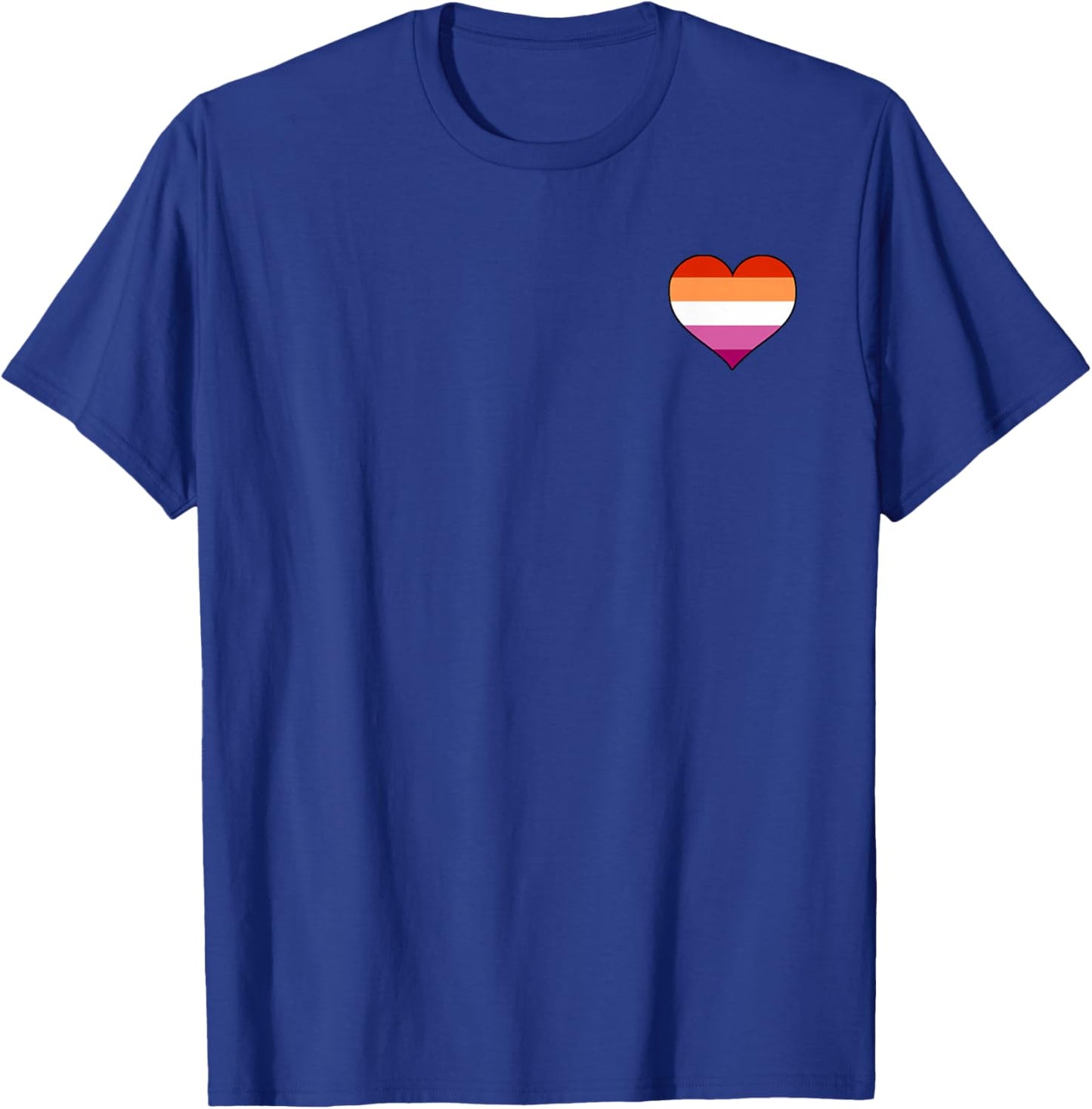 Lesbian Pride Flag Pocket Heart T-Shirt - T-Shirt | Royal