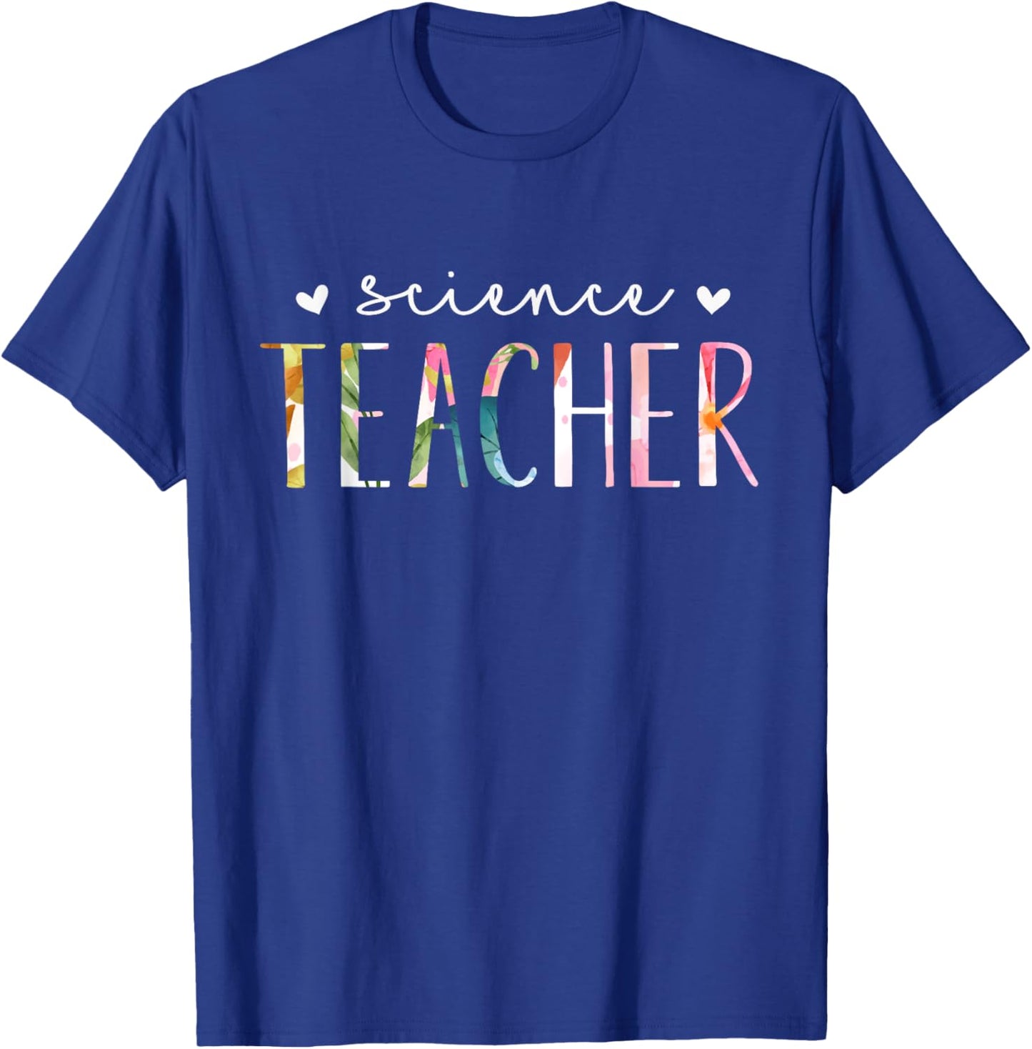 Science Teacher Cute Floral Design Women T-Shirt - T-Shirt | Royal