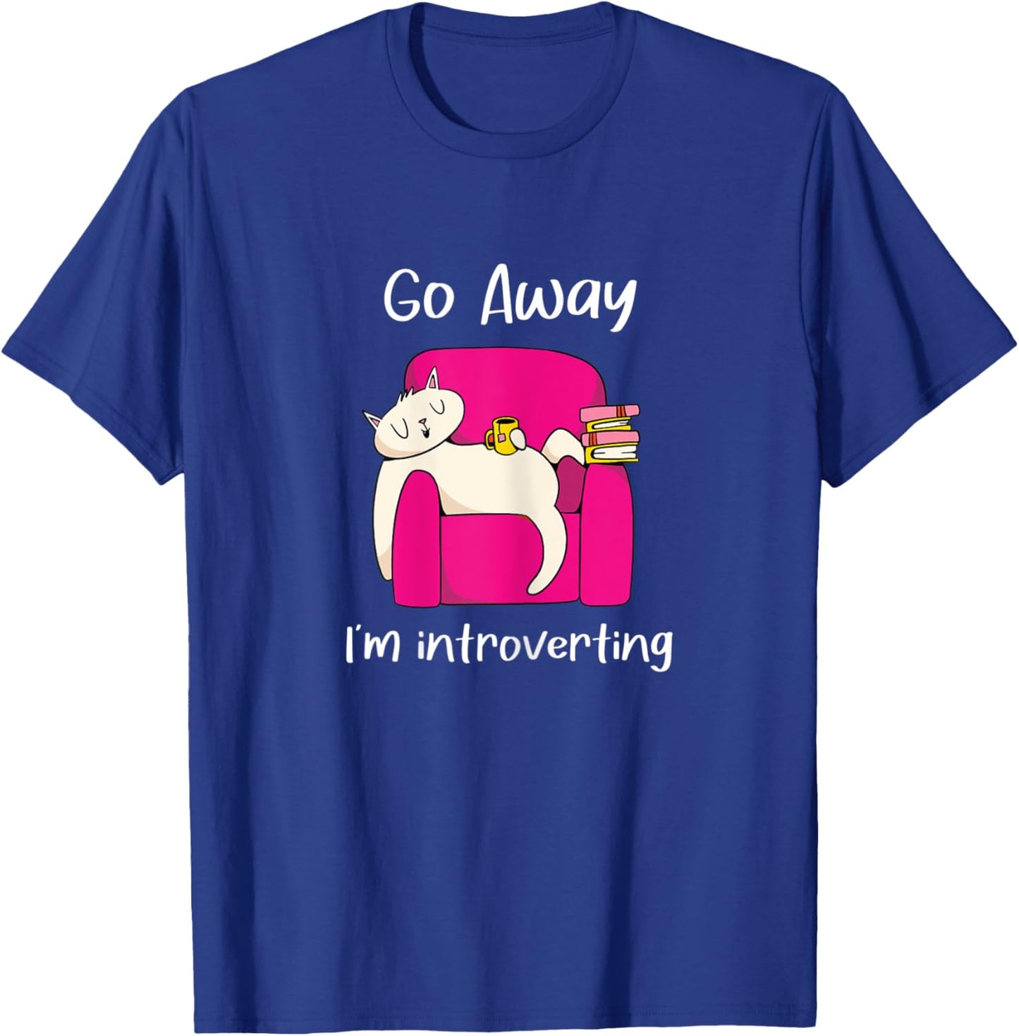 Funny Sarcastic Cat introvert teen college student pajama T-Shirt - T-Shirt | Royal