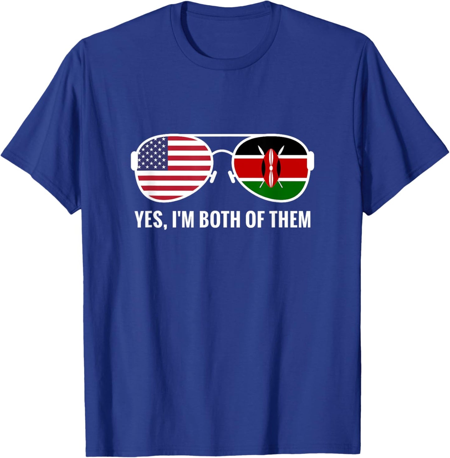USA Kenya Flag Sunglasses Kenyan Americans T-Shirt - T-Shirt | Royal