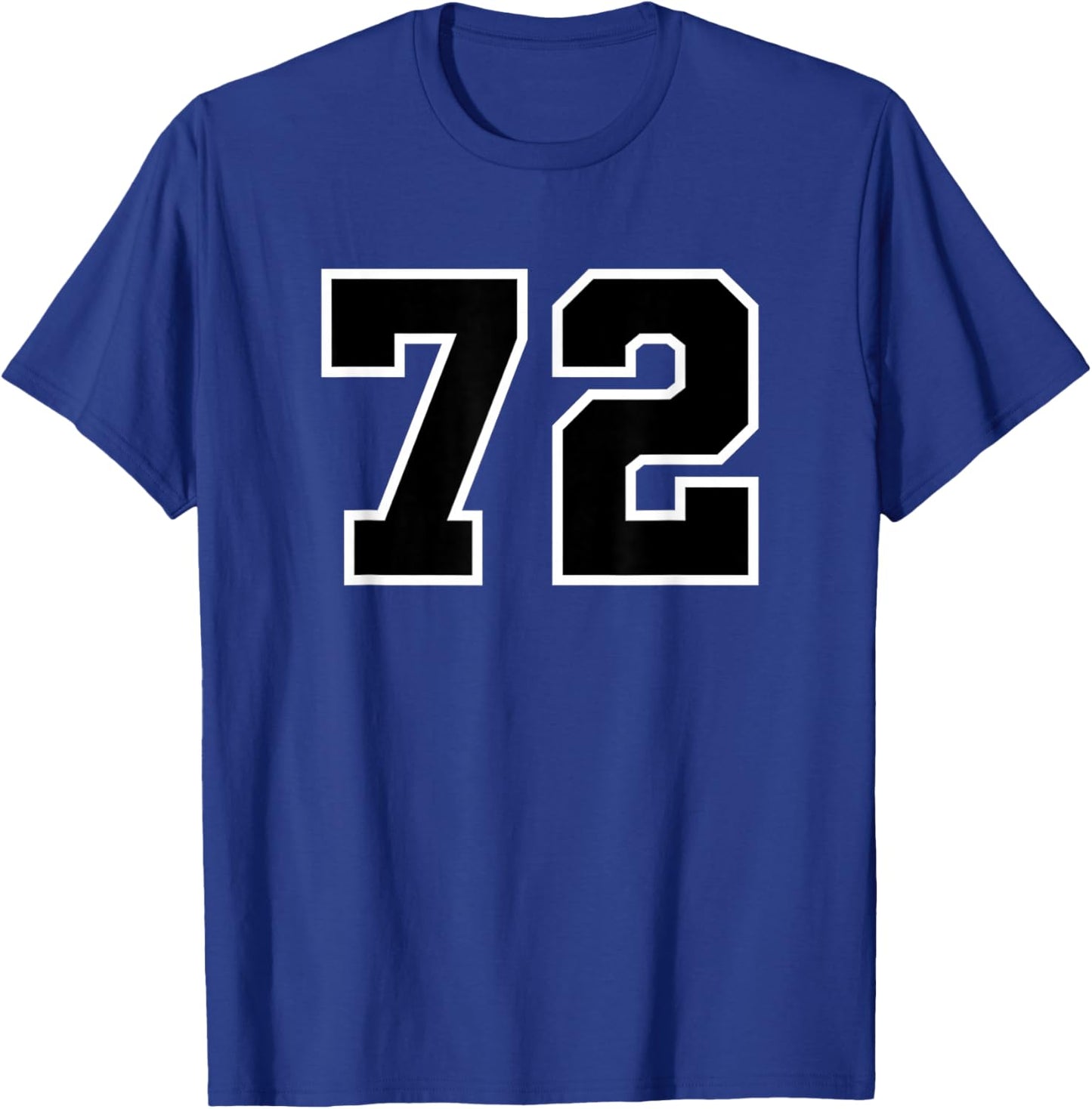 Number #72 Sports Team Varsity Number T-Shirt - T-Shirt | Royal