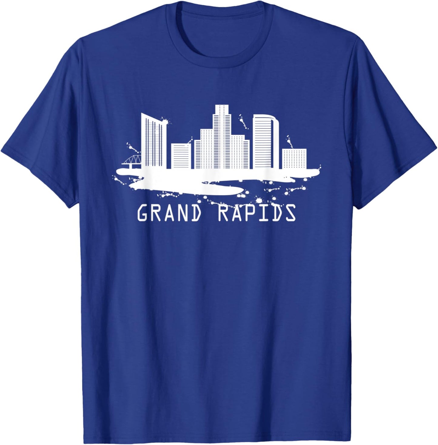 Grand Rapids Cityscape - Grand Rapids Michigan Skyline T-Shirt - T-Shirt | Royal