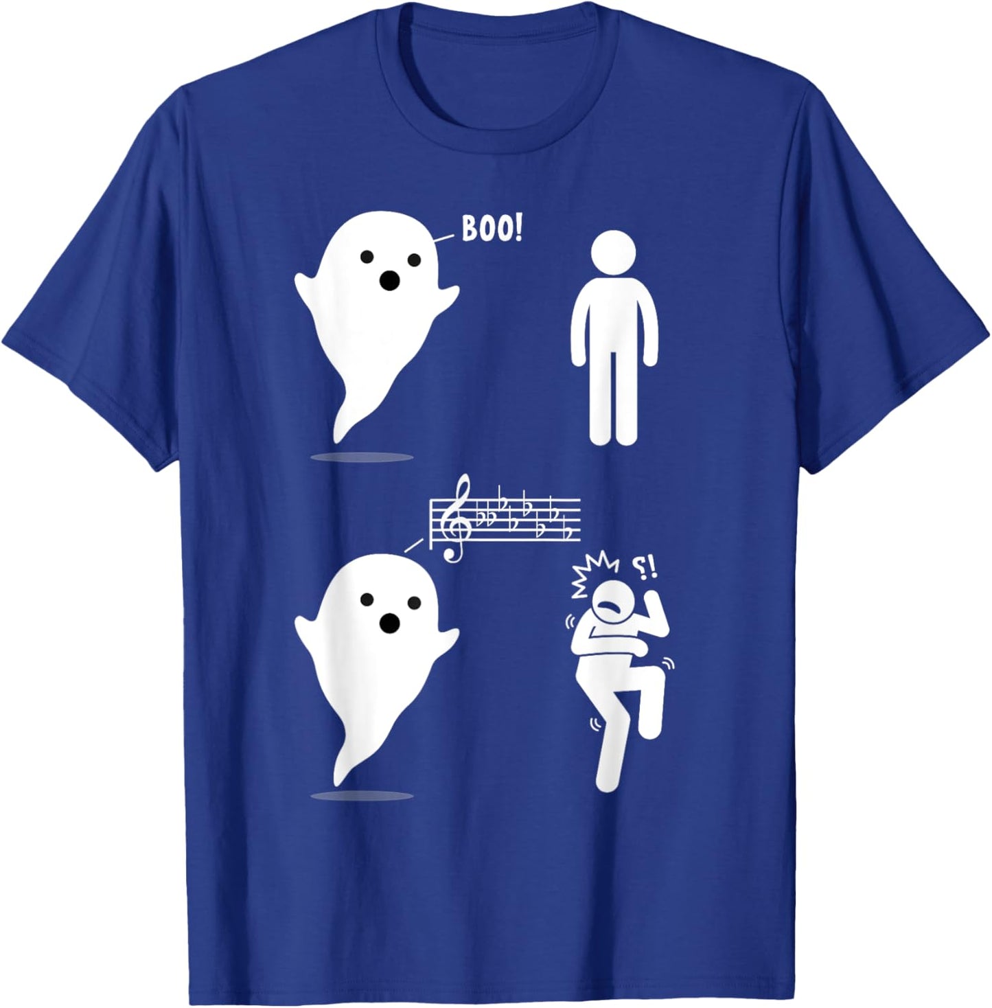 Musical Ghost Funny Music Theory Music Teacher Musician T-Shirt - T-Shirt | Royal