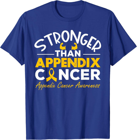 Strong Than Appendix Cancer Appendix Cancer Awareness T-Shirt - T-Shirt | Royal