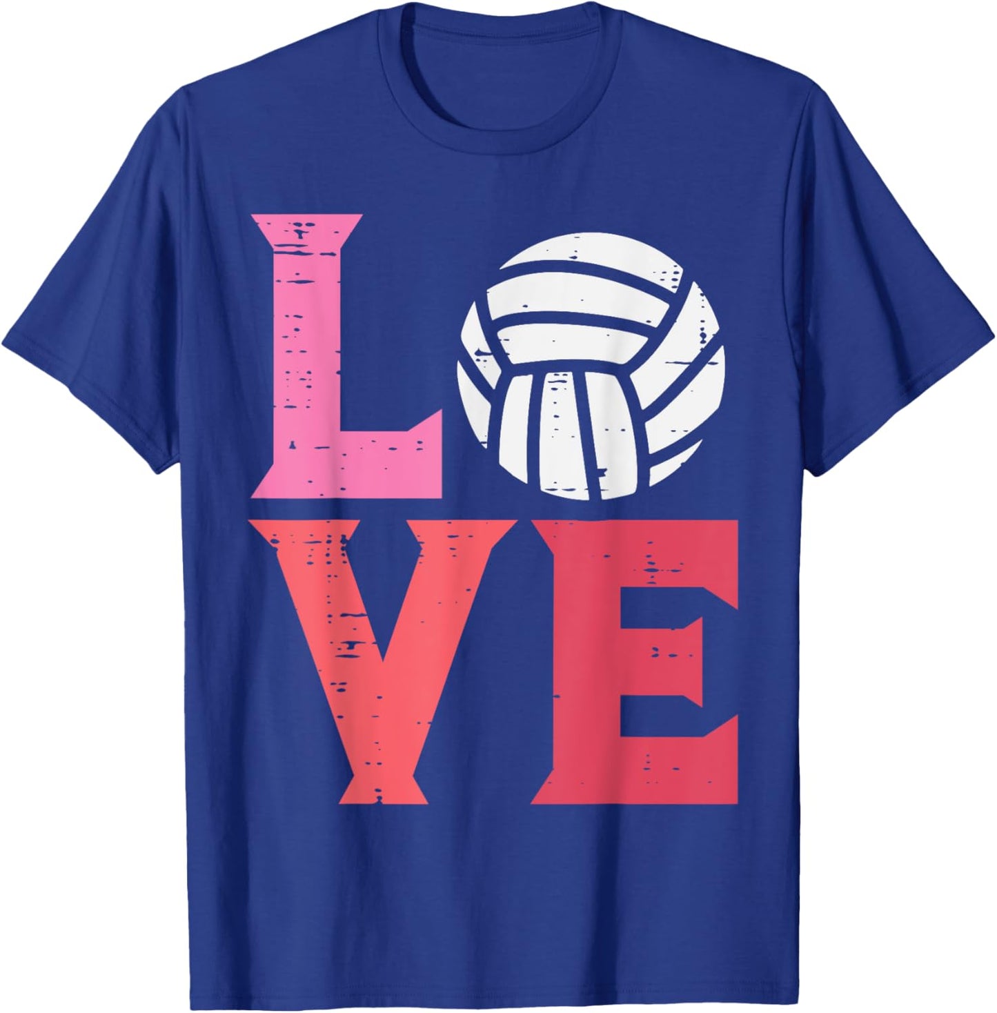 Pink Love Volleyball Cute Sports Coach Player Men Women Kids T-Shirt - T-Shirt | Royal