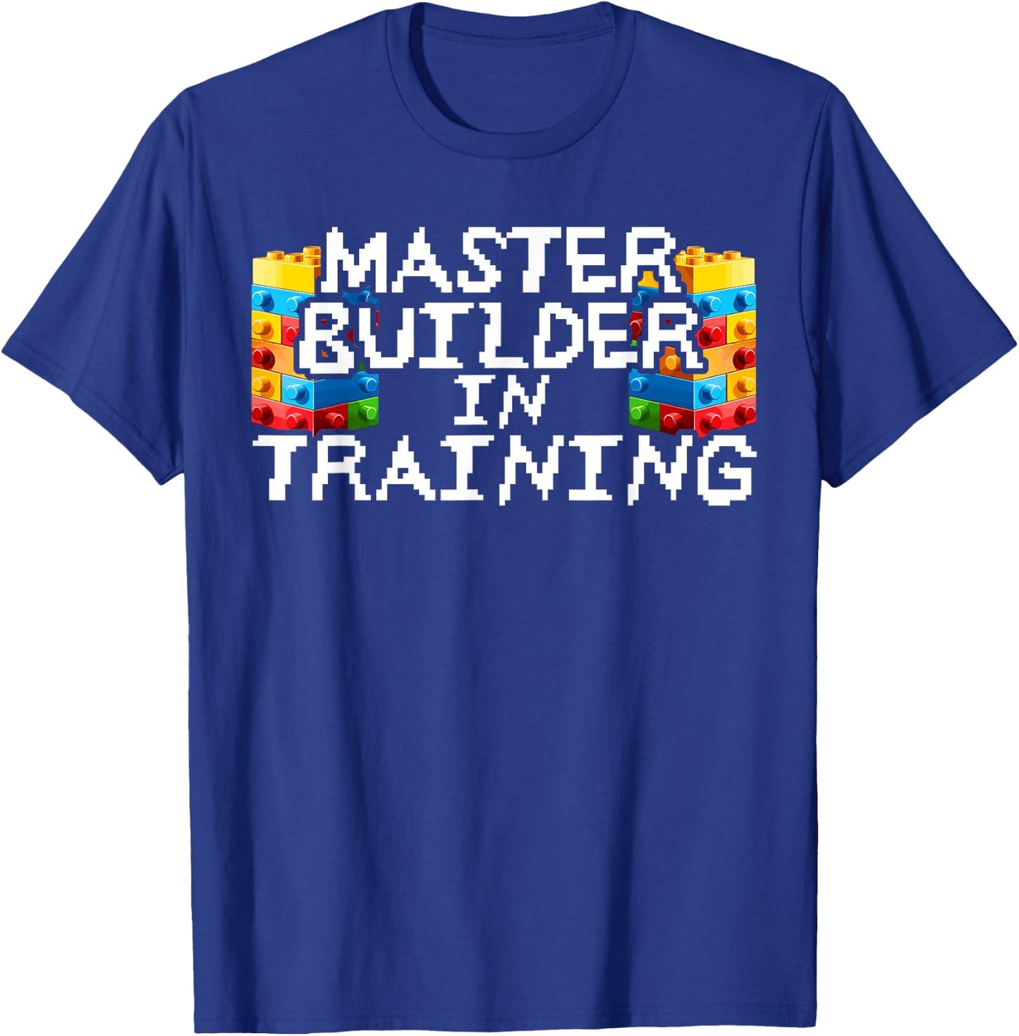 Master Builder Bricks Blocks Play Toys T-Shirt - T-Shirt | Royal