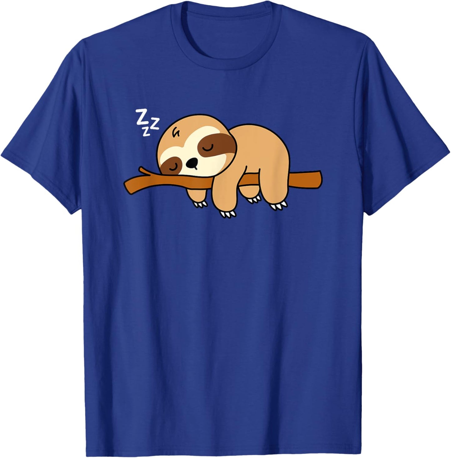 Adorable Animal Graphic Funny Nap Tired Sleeping Cute Sloth T-Shirt - T-Shirt | Royal