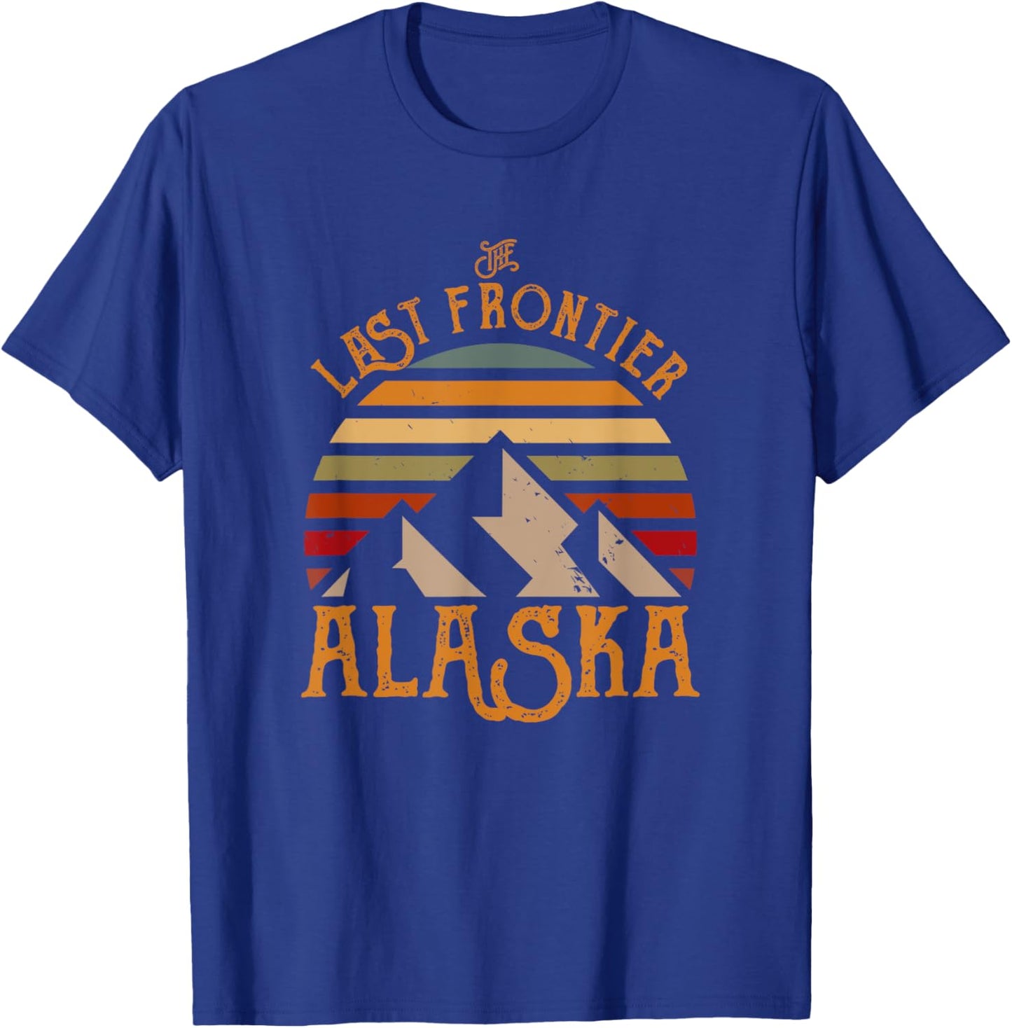 Last Frontier Retro Sun Alaska T-Shirt - T-Shirt | Royal