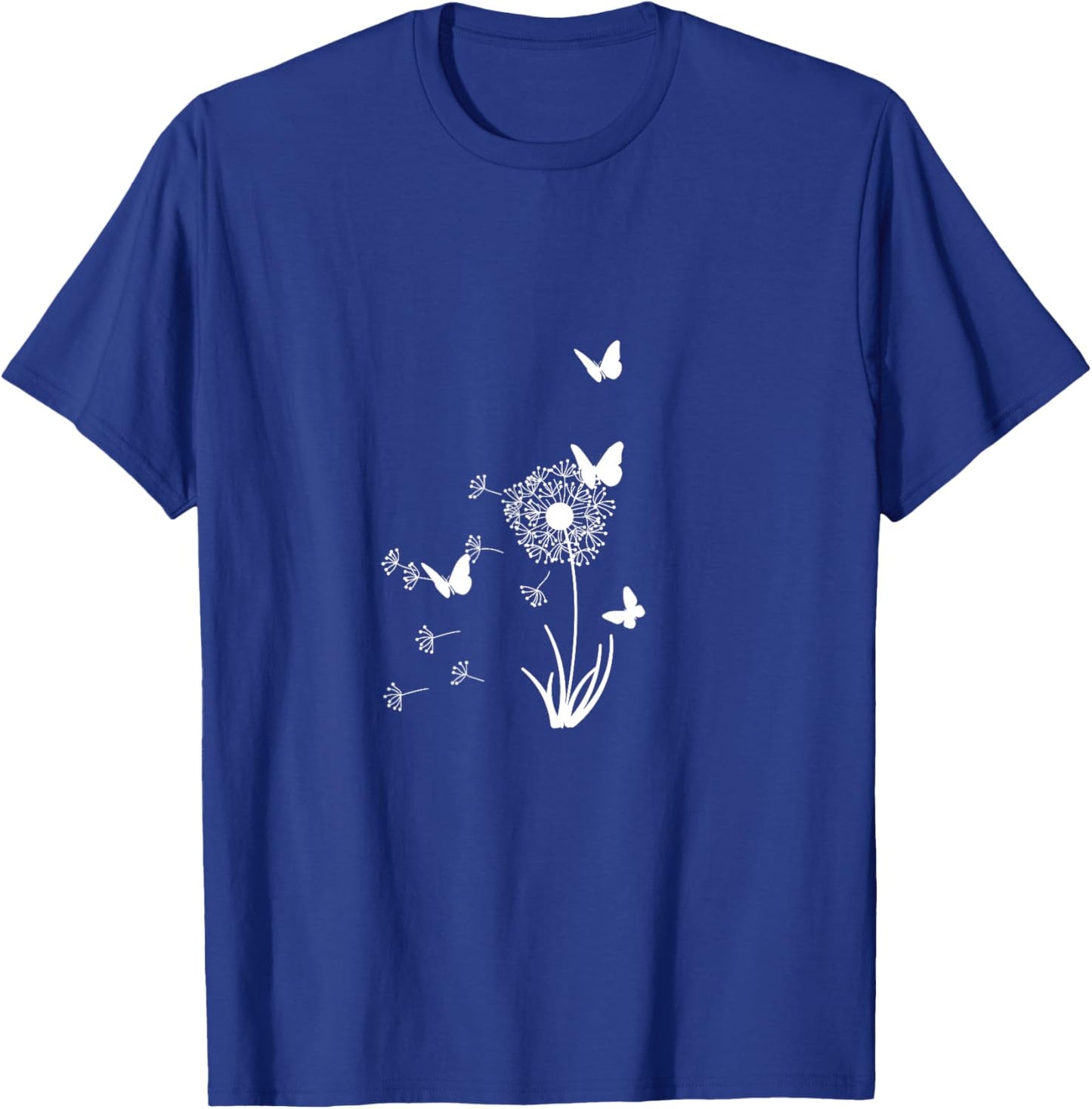 Beautiful Dandelion with Butterflies and Spurs Gift T-Shirt - T-Shirt | Royal