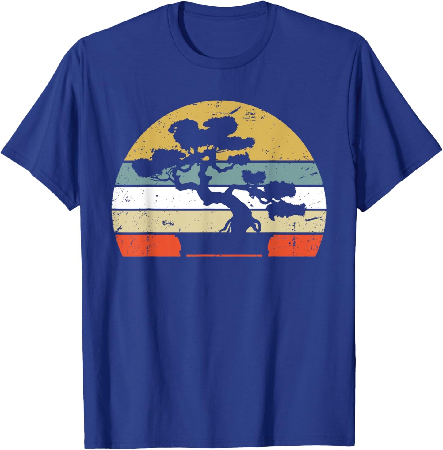 Bonsai Shirt Retro Vintage Sunset Bonsai Tree T-Shirt - T-Shirt | Royal