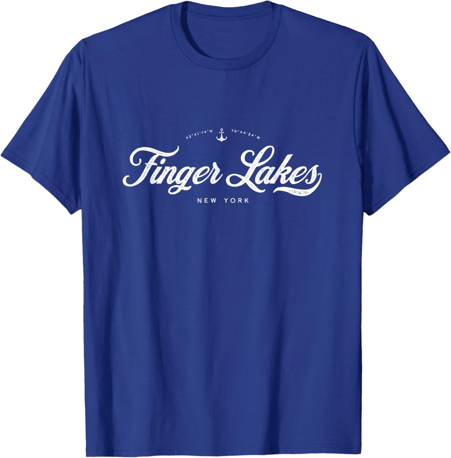Finger Lakes Upstate New York NY Vintage Retro T-Shirt - T-Shirt | Royal