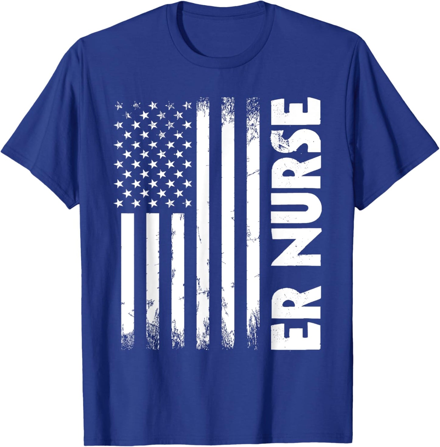Patriotic Registered ER Nurse USA Flag Nursing RN Healthcare T-Shirt - T-Shirt | Royal