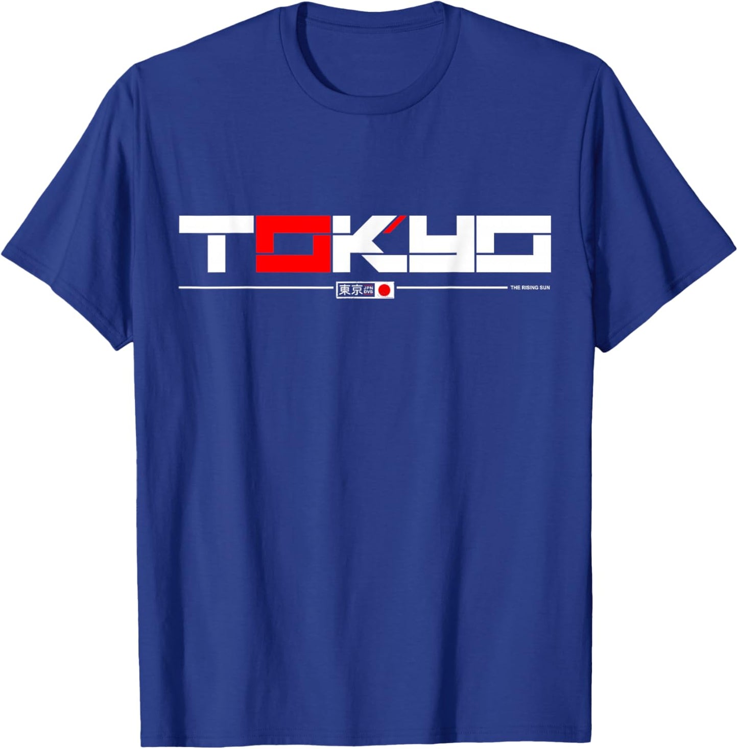 Japanese Streetwear Aesthetic Tokyo Gifts DAIMMER Tokyo - -Adults - Black - Small - Short Sleeve - Retro - Tokyo Skyline & Japanese Flag Graphics T-Shirt - T-Shirt | Royal