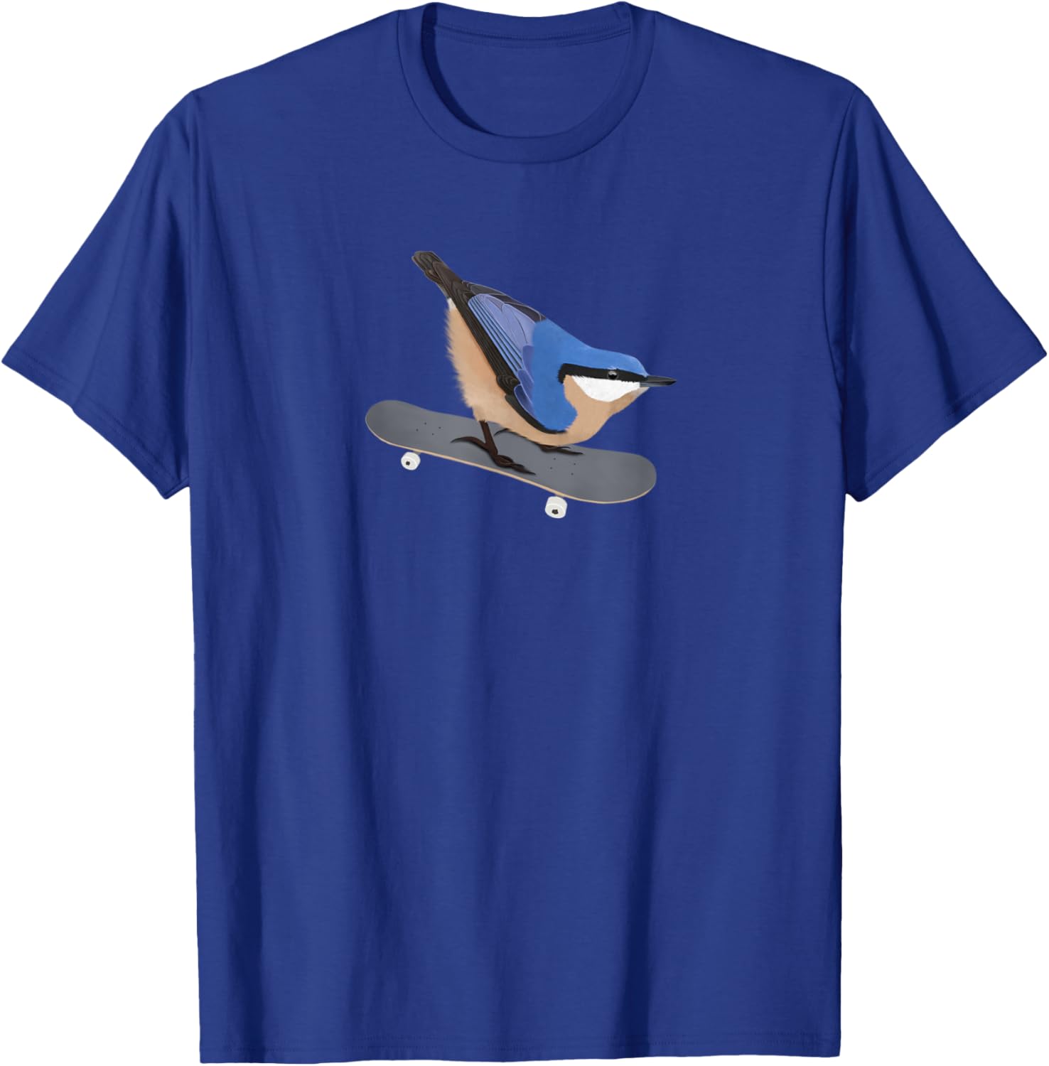 Nuthatch Bird Skateboard Birdwatcher Animal Biologist T-Shirt - T-Shirt | Royal