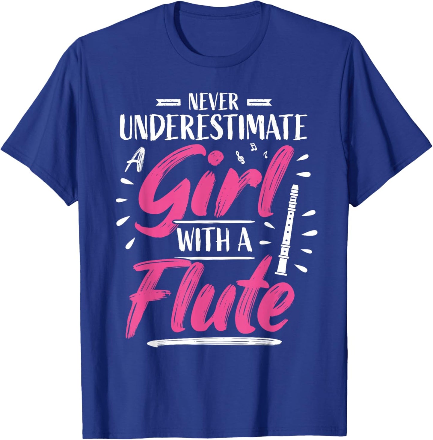 Girls Flute Player Flute Player T-Shirt - T-Shirt | Royal