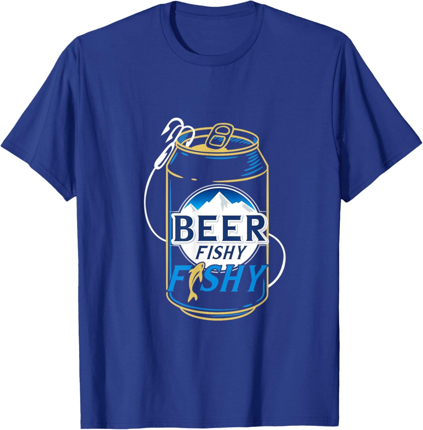 Dad Fishing Shirt - Beer Fishy - Novelty T Shirts T-Shirt - T-Shirt | Royal