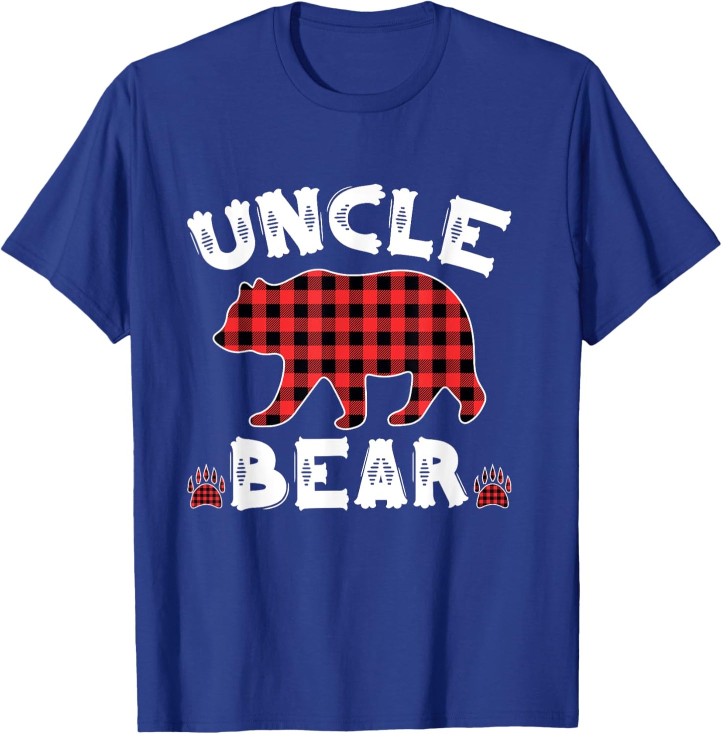 Uncle Bear Buffalo Dark Red Plaid Christmas Pajama Family T-Shirt - T-Shirt | Royal