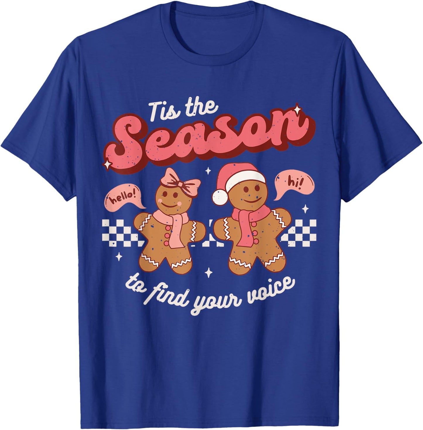 Speech Language Therapy Christmas Retro SLP Therapist Groovy T-Shirt - T-Shirt | Royal