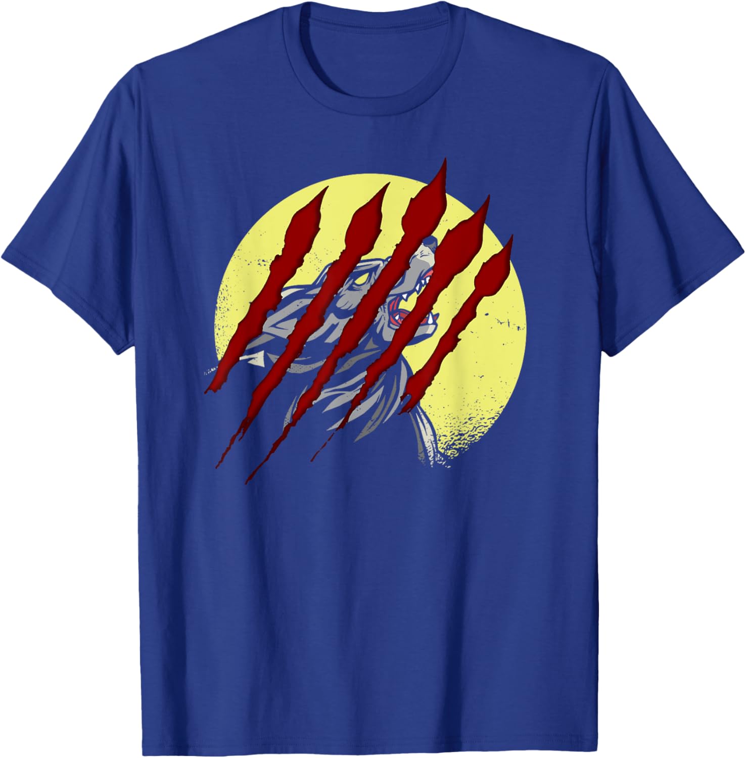 Werewolf Full Moon Horror Movie Scratches Howling Wolf T-Shirt - T-Shirt | Royal