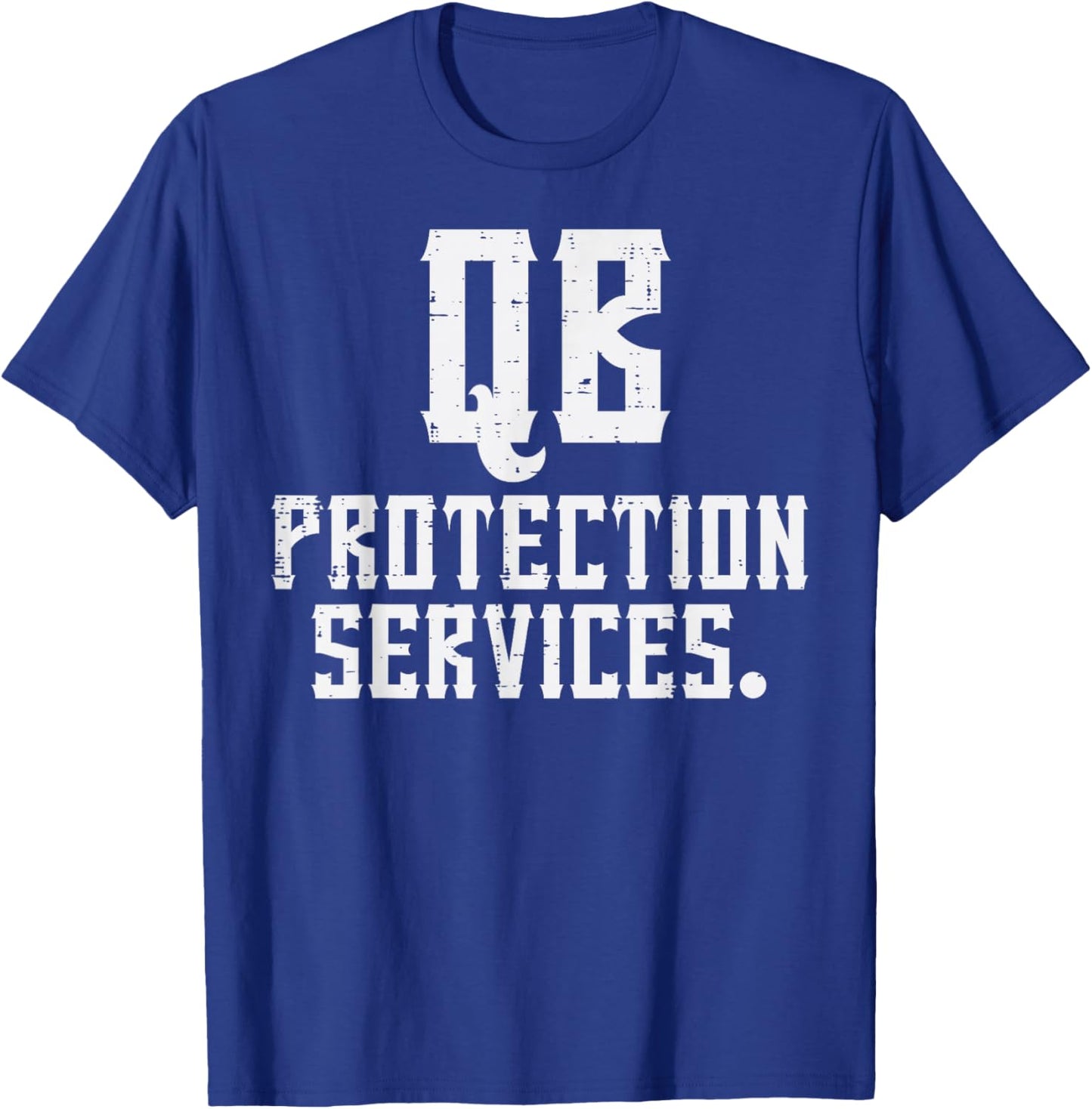 QB Protection Services Funny Quarterback Offensive Football T-Shirt - T-Shirt | Royal