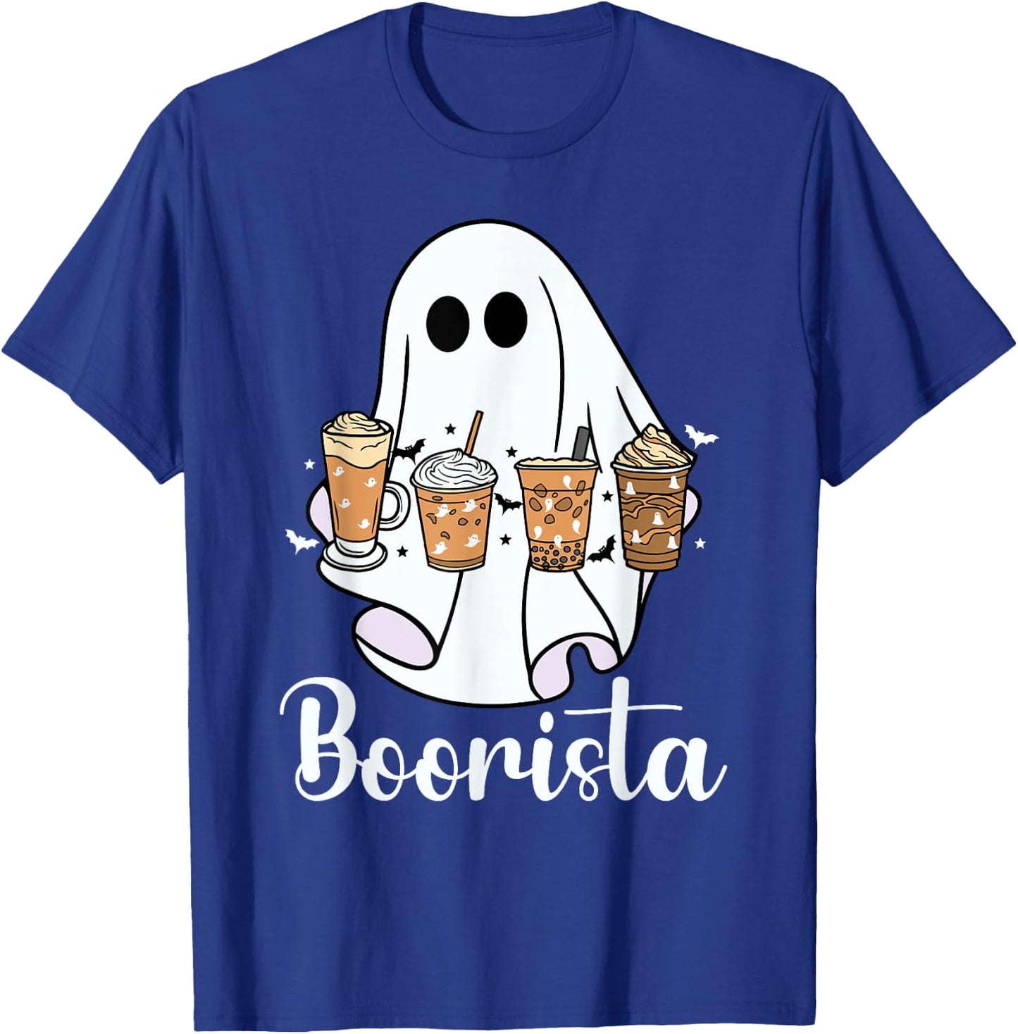 Boorista Ghost Halloween Costume Coffee Barista Ghost Funny T-Shirt - T-Shirt | Royal